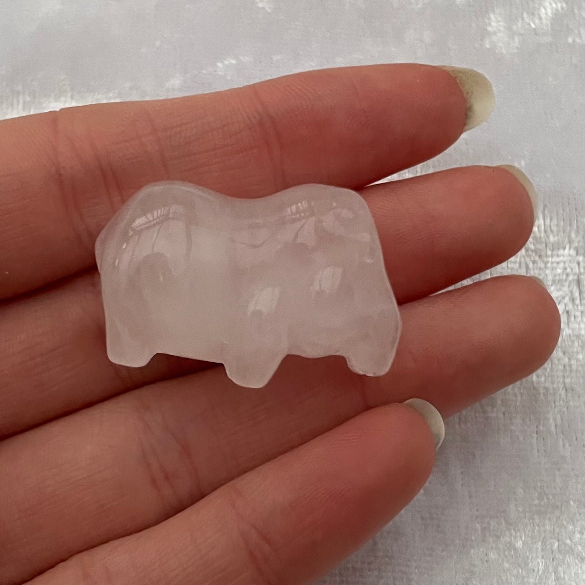 Mini Rose Quartz Hippo