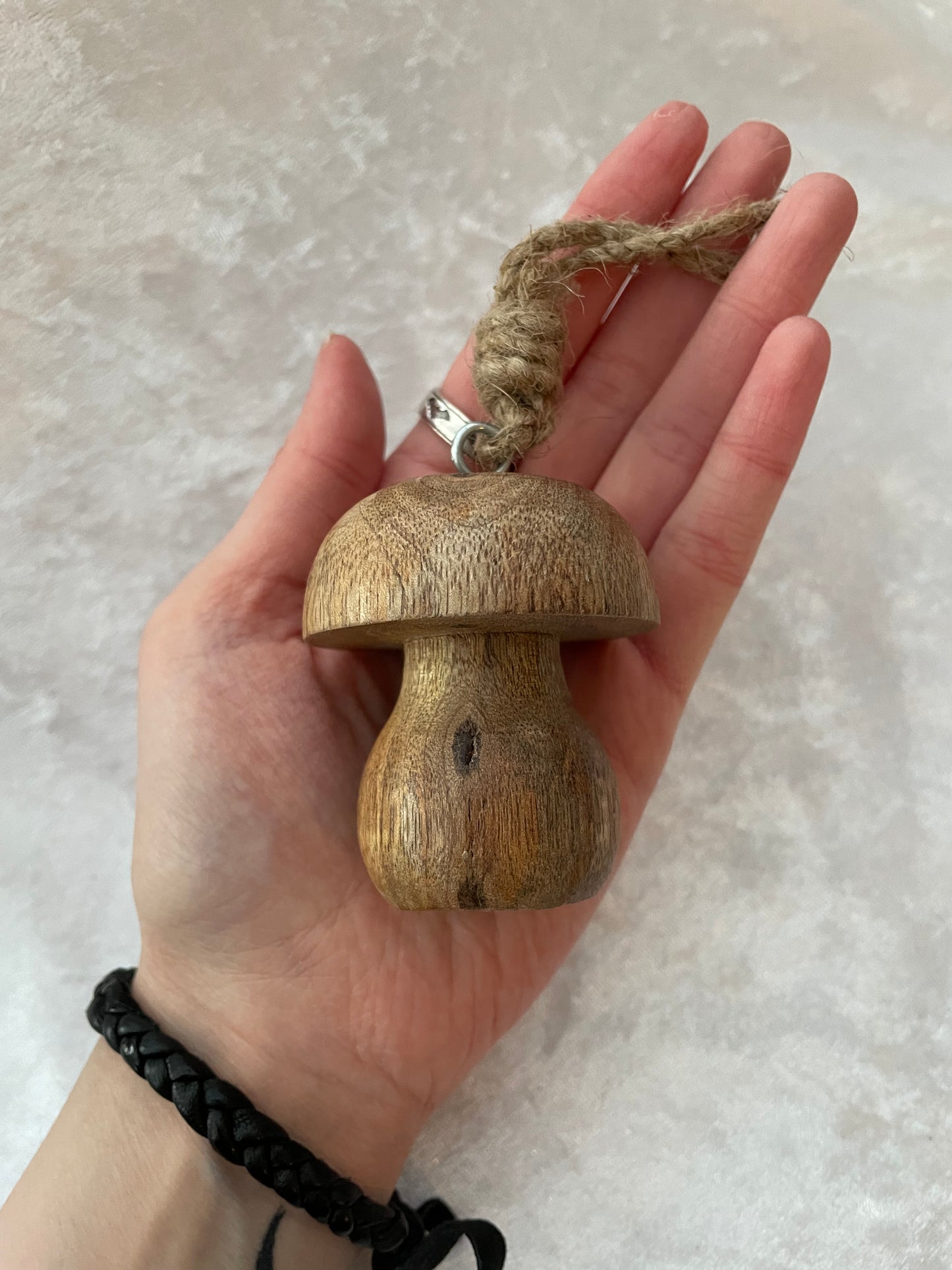 Hanging Wooden Mushroom Ornament