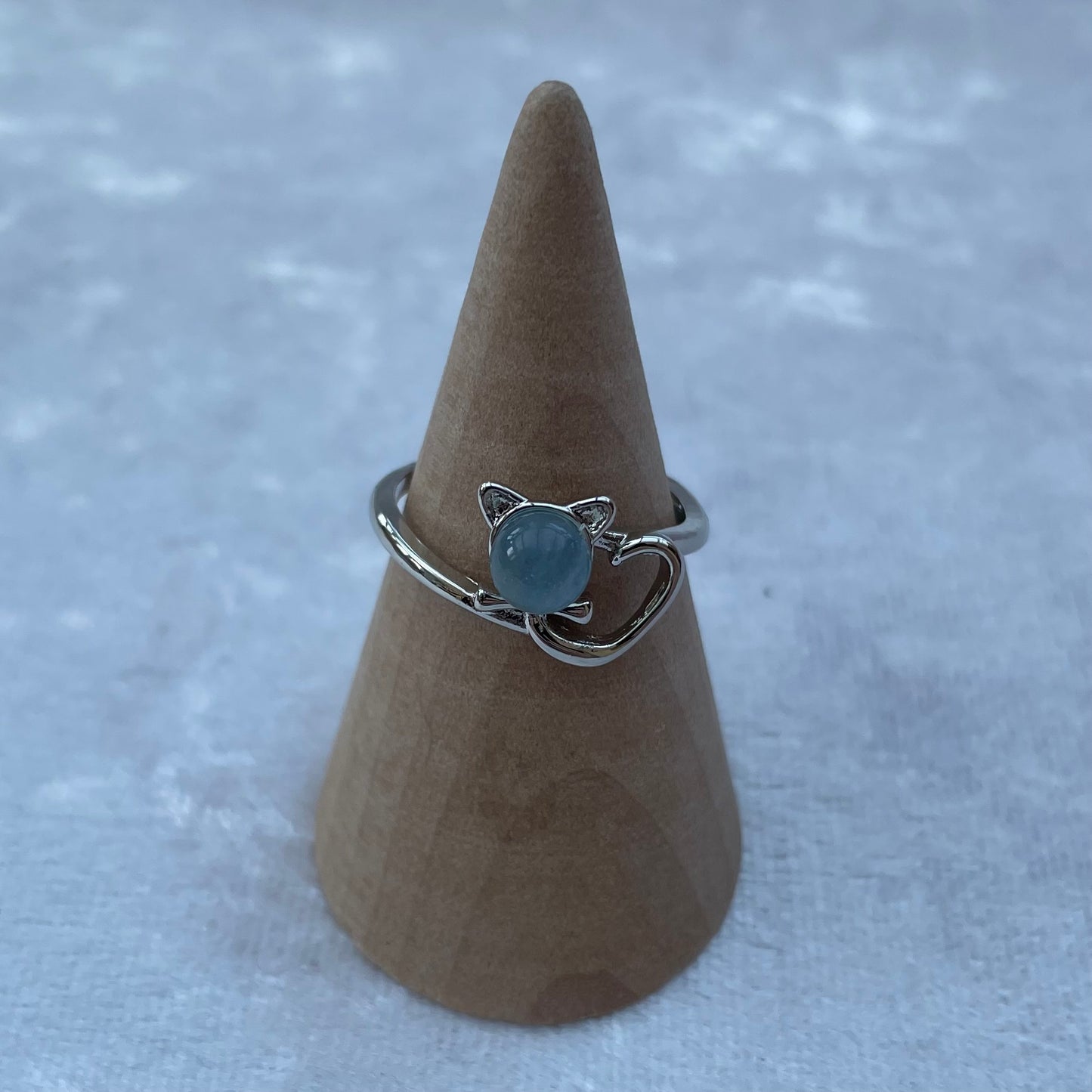 Aquamarine Cat Ring