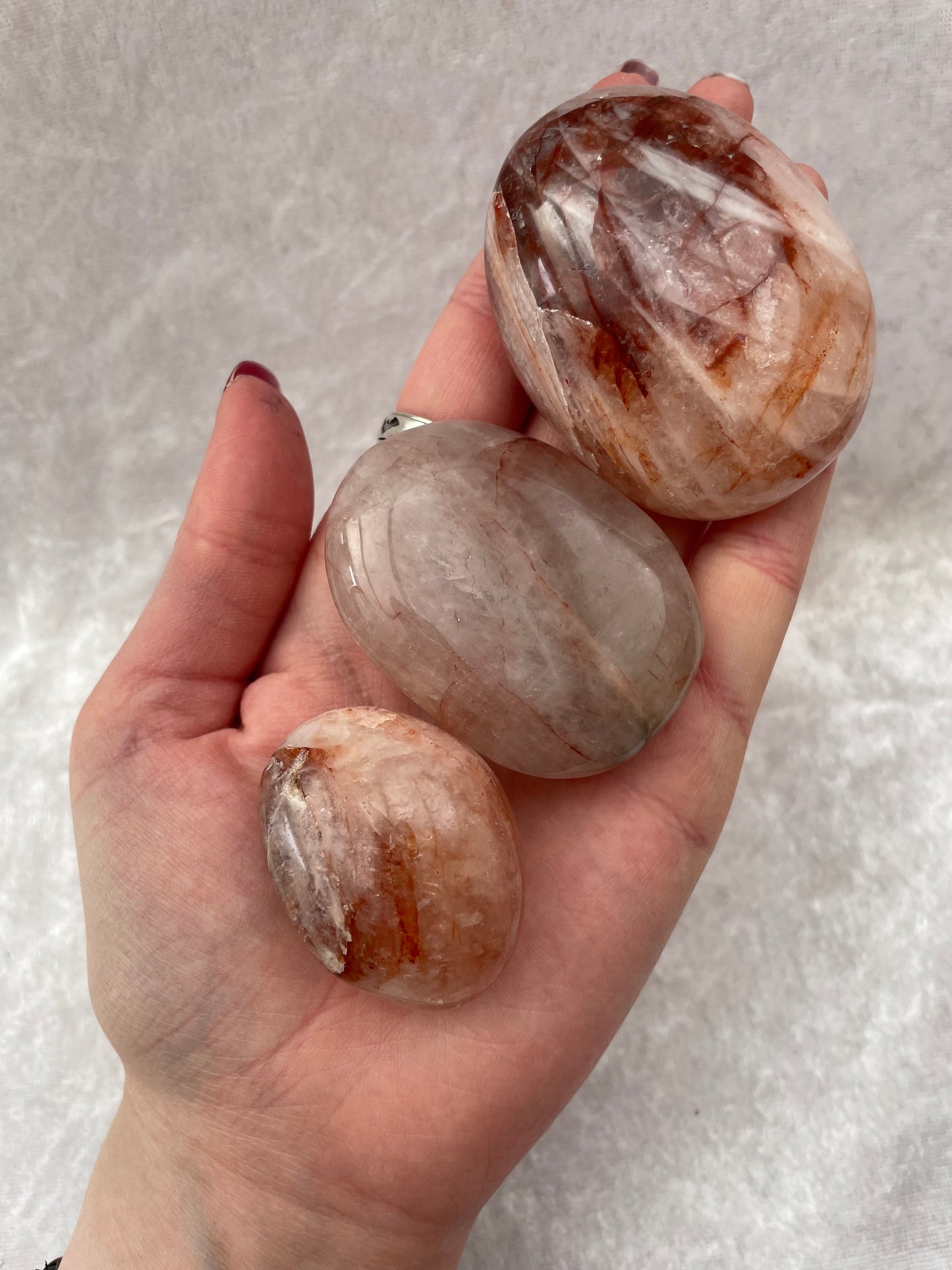 Red Hematoid Quartz Palmstone Gallet