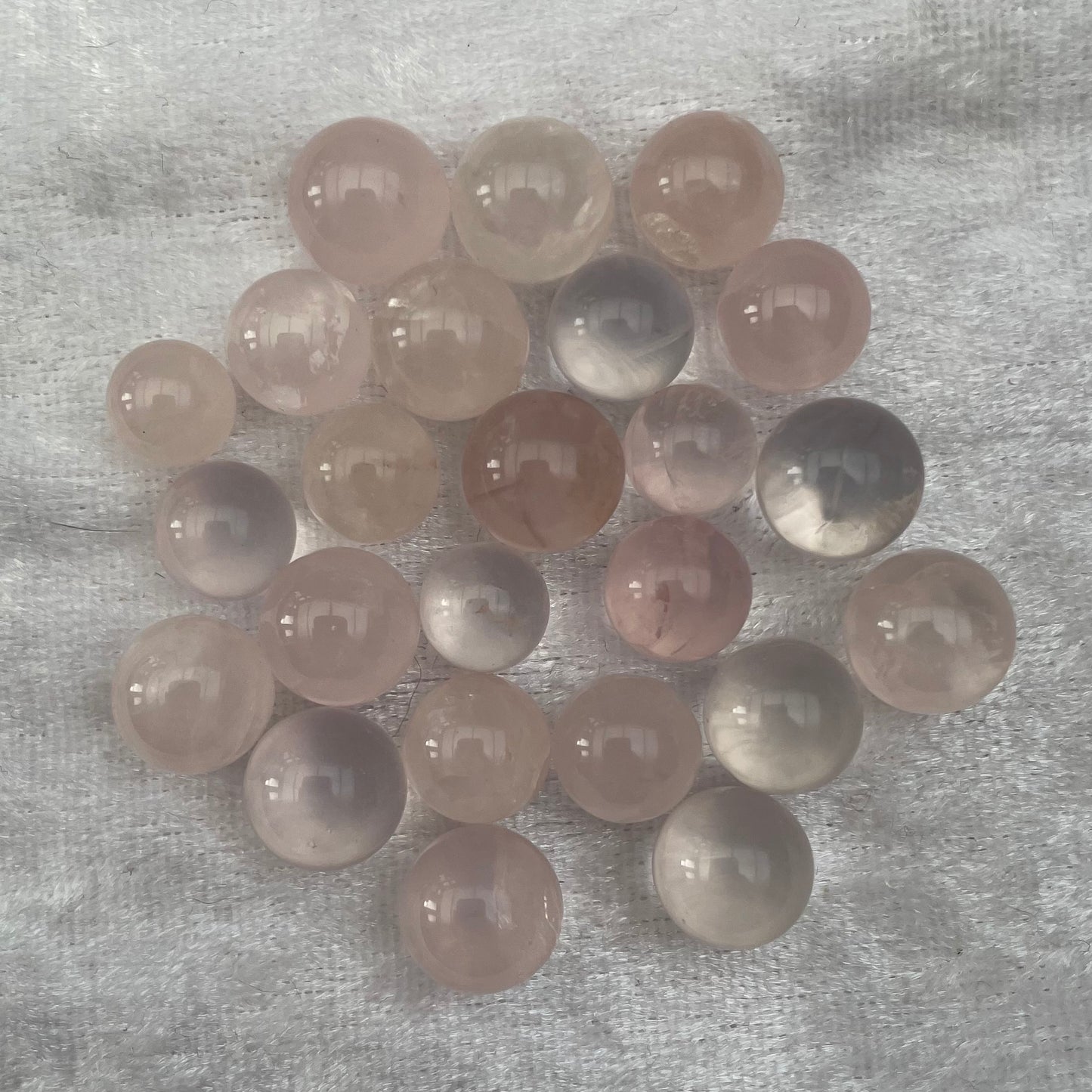 Tiny Rose Quartz Spheres