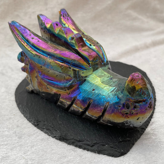 Titanium Aura Sphalerite Dragon Head