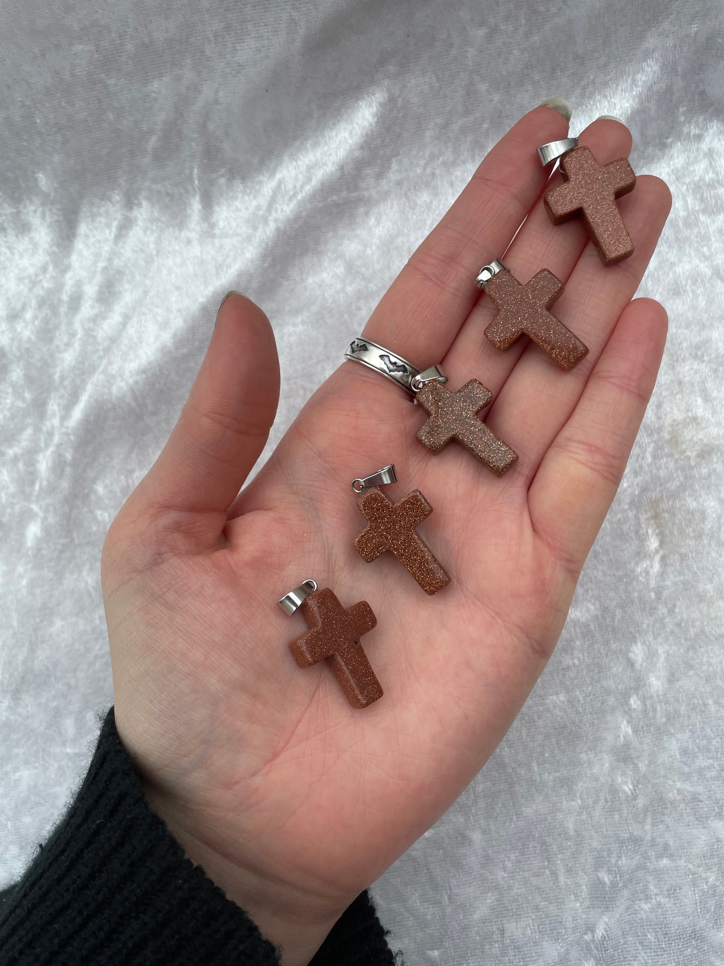 Goldstone Cross Pendants