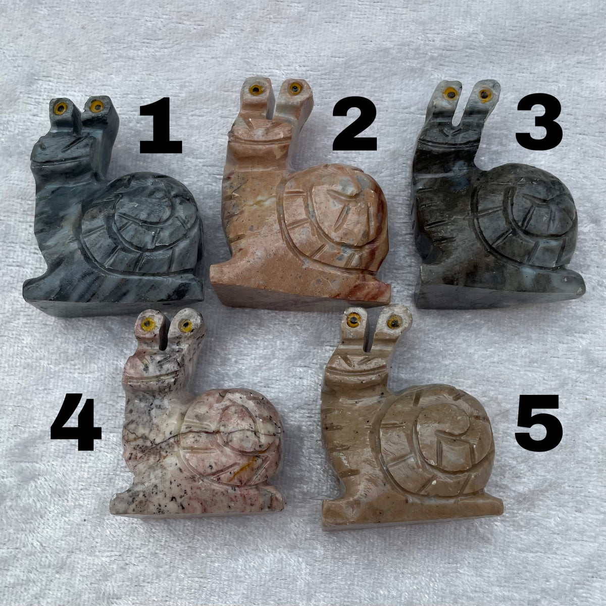 Soapstone Snail Carvings