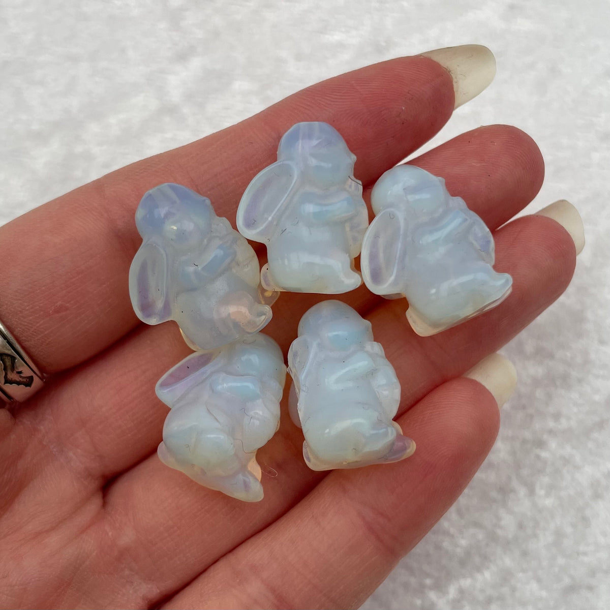 Mini Opalite Rabbit Carvings