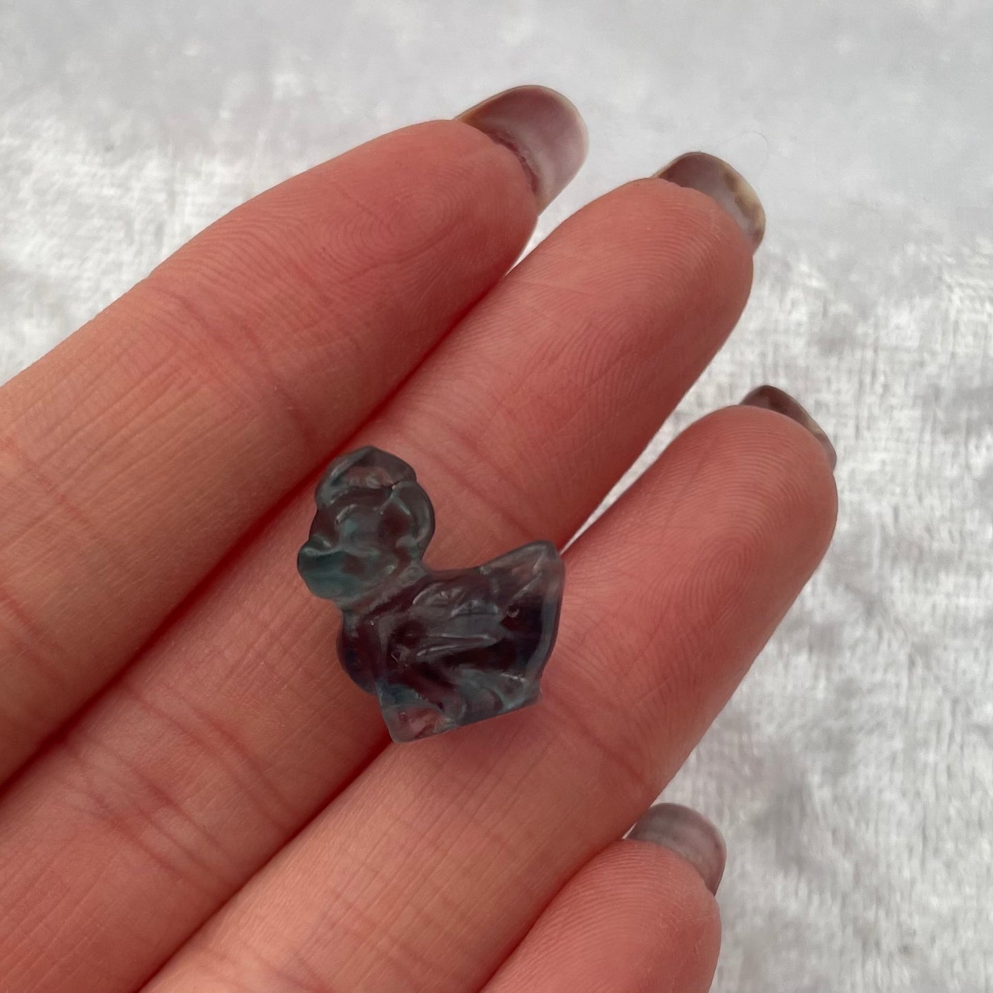 Mini Rainbow Fluorite Pokémon Growlithe Carving
