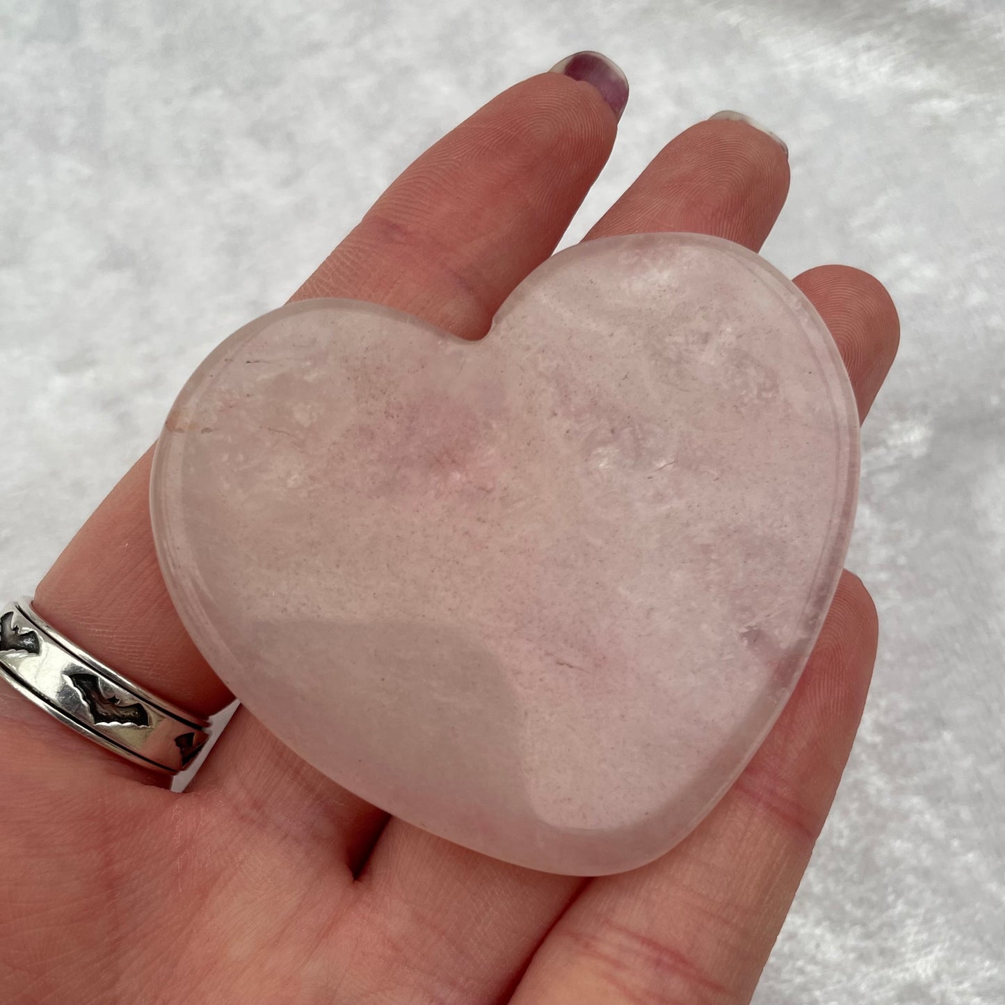 Flat Rose Quartz Heart