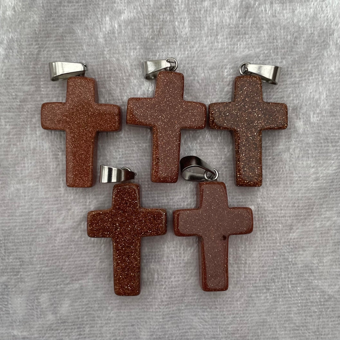 Goldstone Cross Pendants