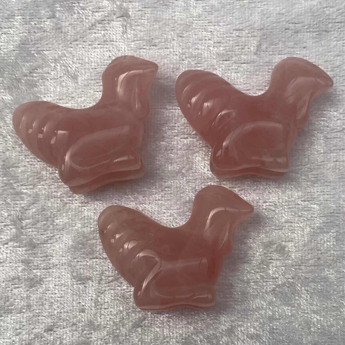 Rose Quartz Chicken Carvings