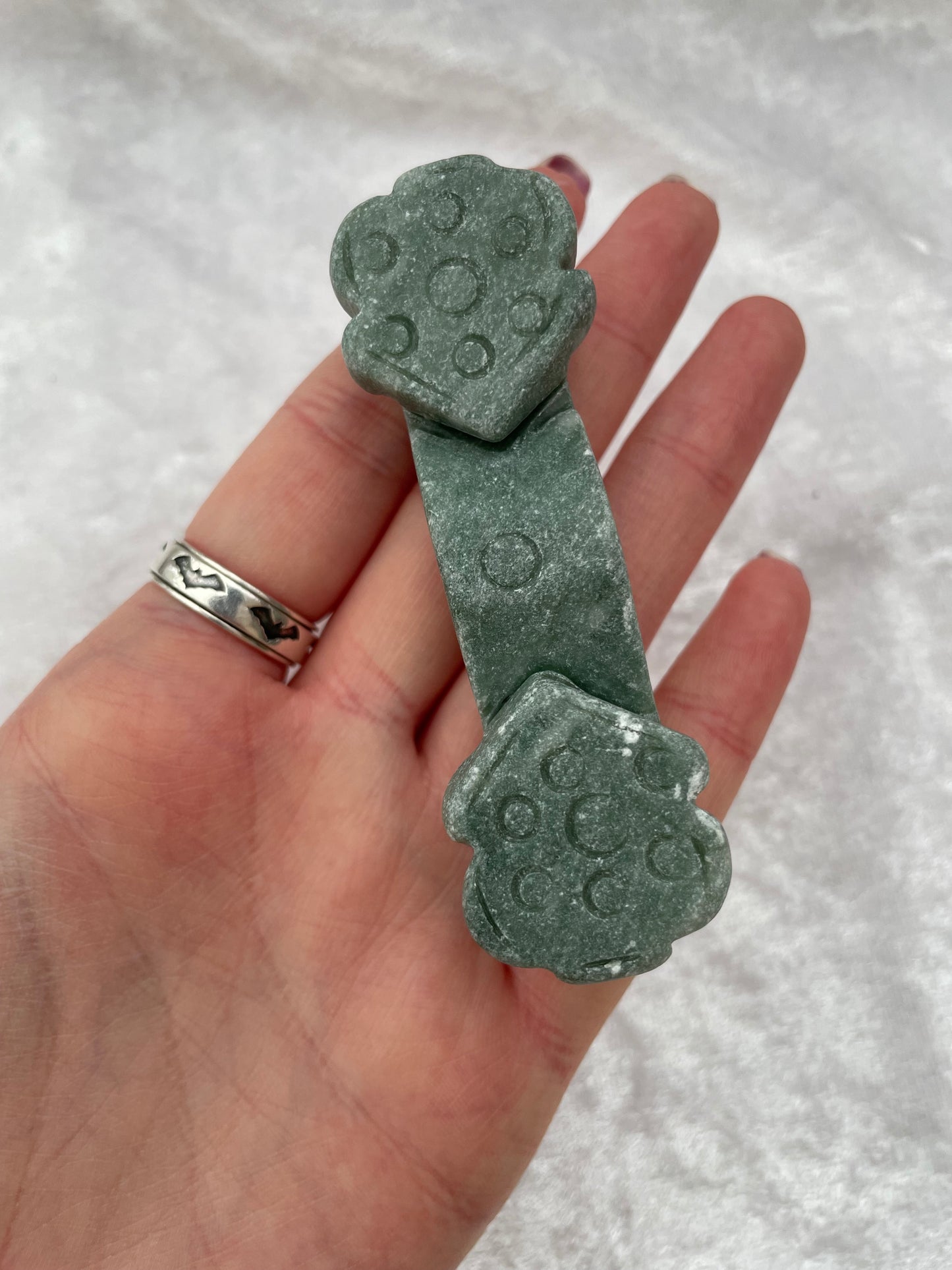 Green Jade Chinese Good Fortune Ru Yi Sceptre Ornament