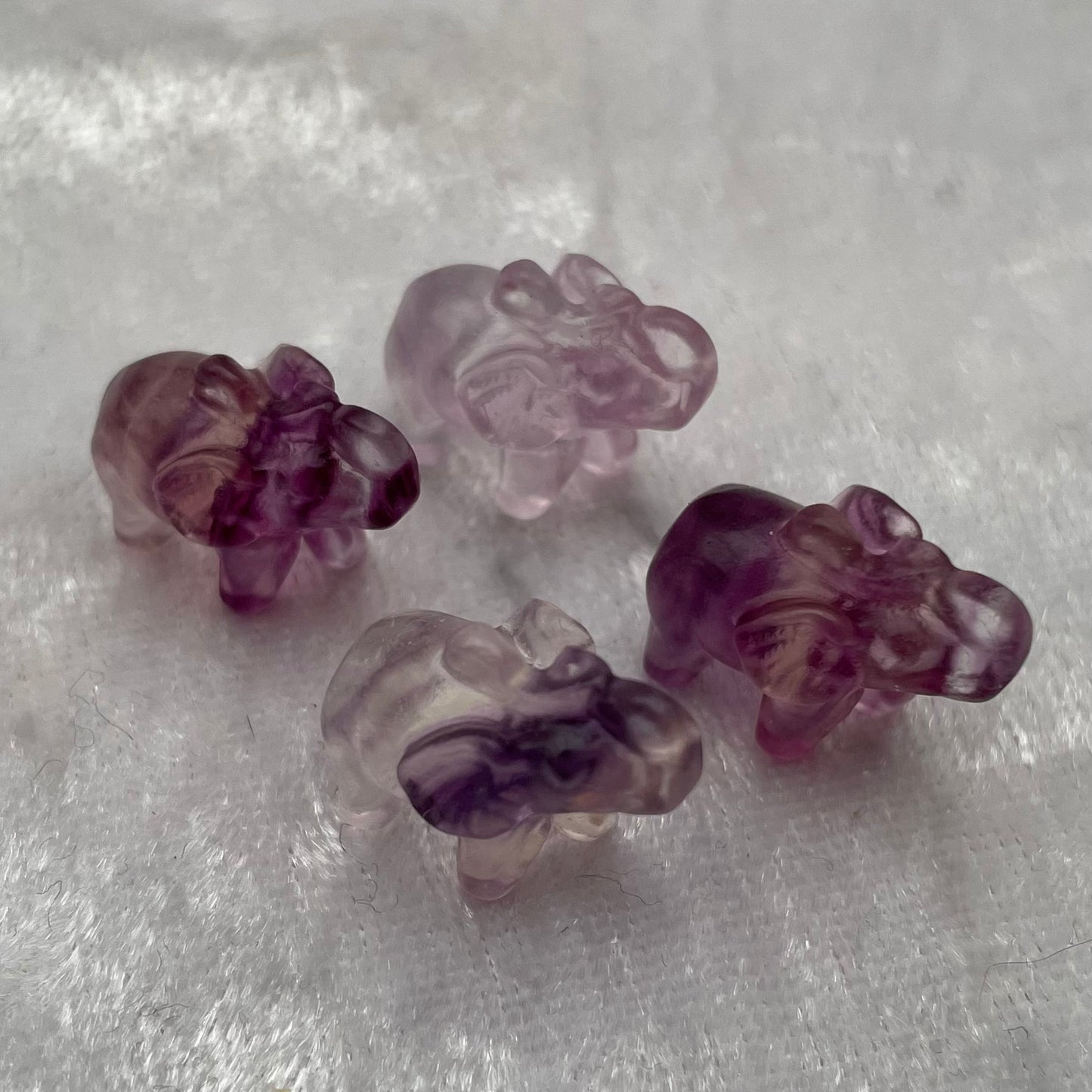 Mini Rainbow Fluorite Elephants