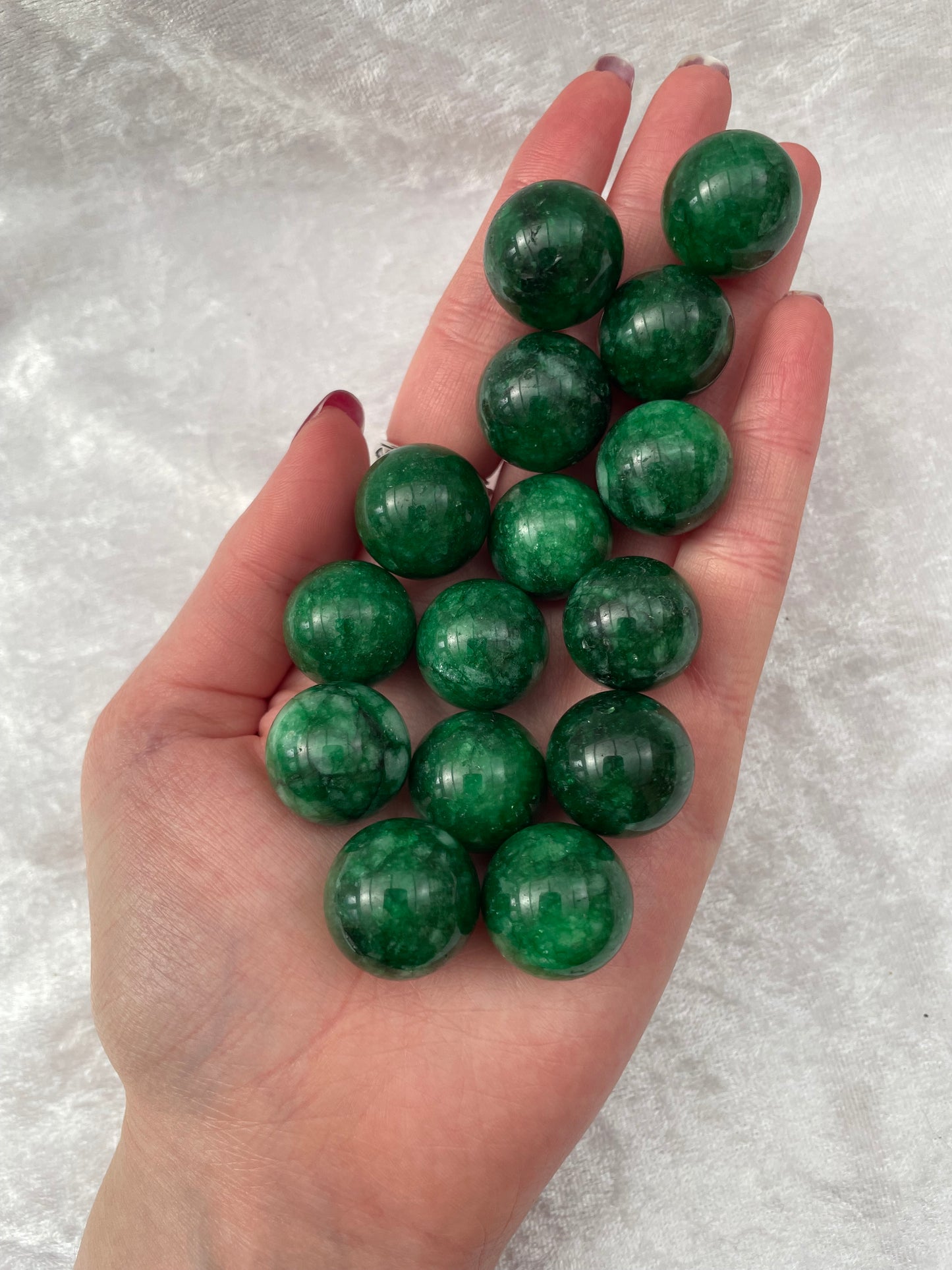 Green Quartz Spheres
