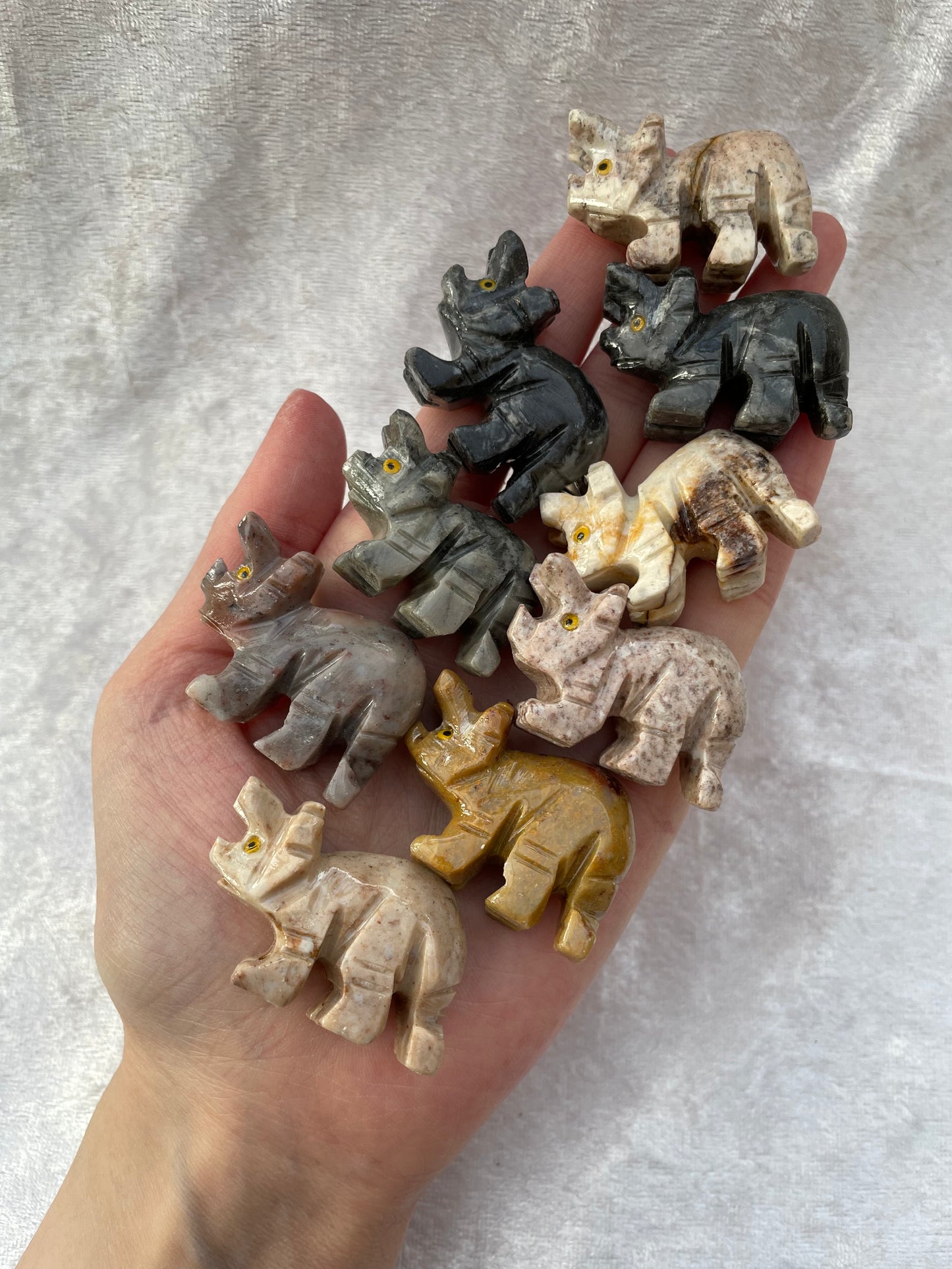 Soapstone Triceratops Dinosaurs