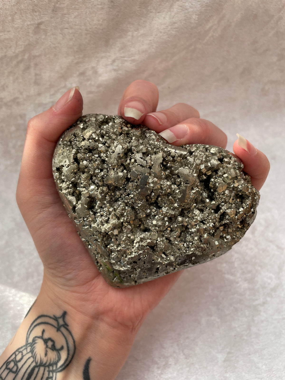 Large Pyrite Druzy Heart
