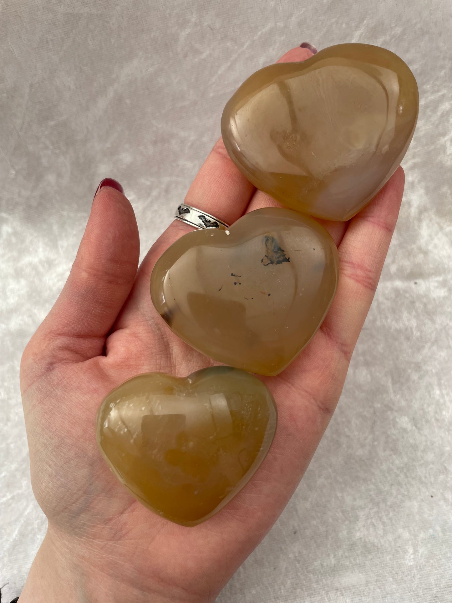 Brown Agate Hearts