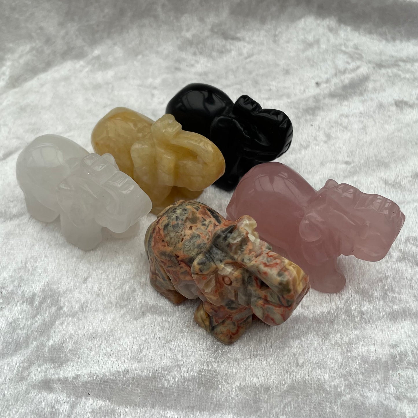 Crystal Elephant Carvings