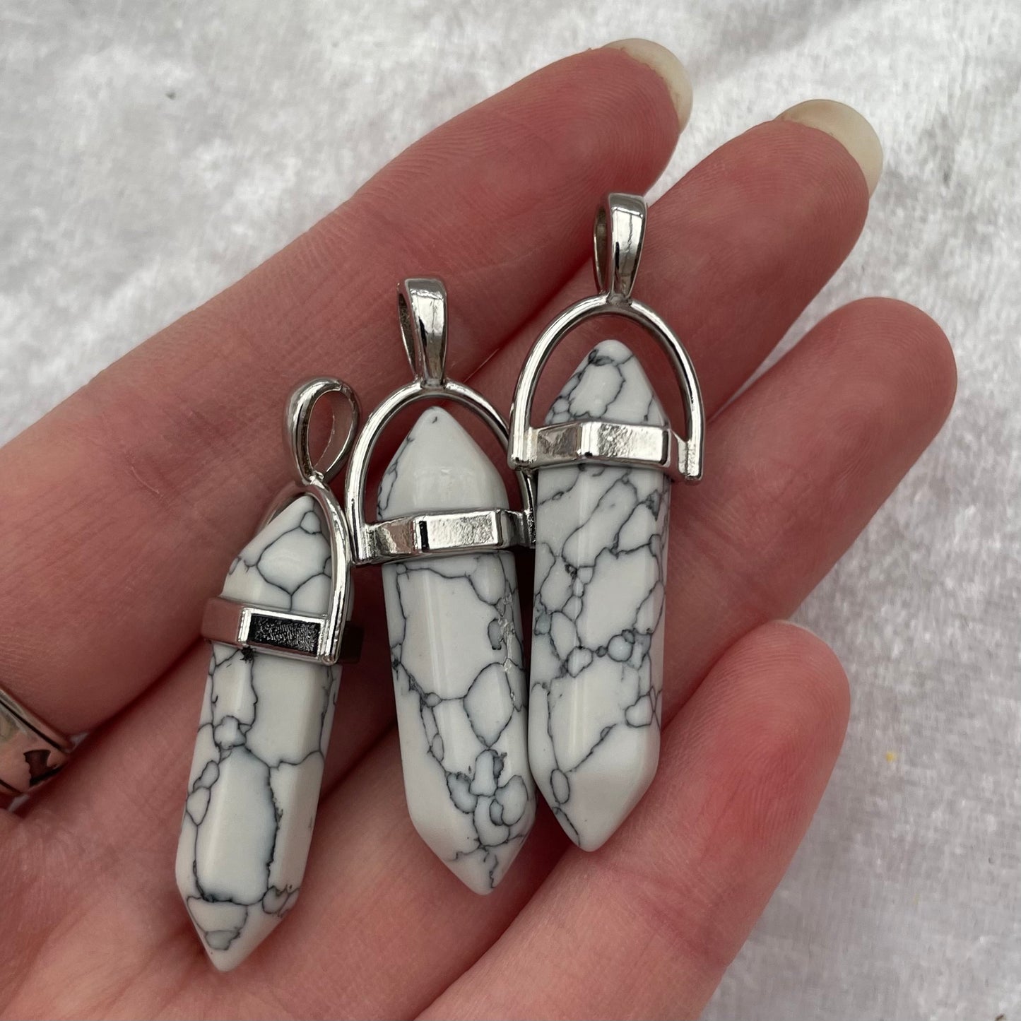 White Howlite DT Pendants