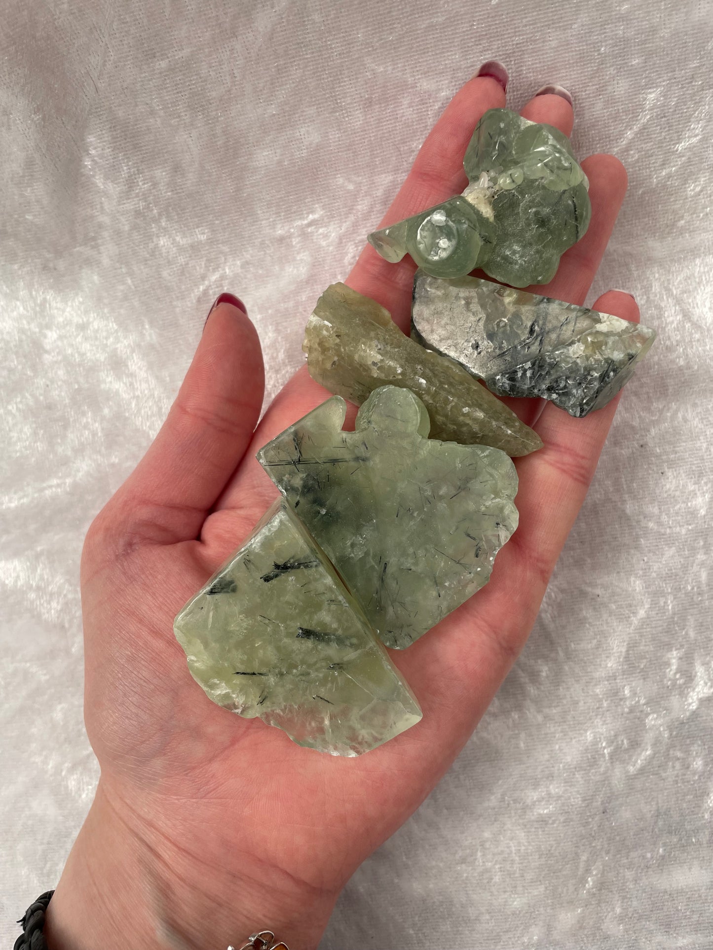 Half Tumbled Rough Prehnite and Epidote Pieces