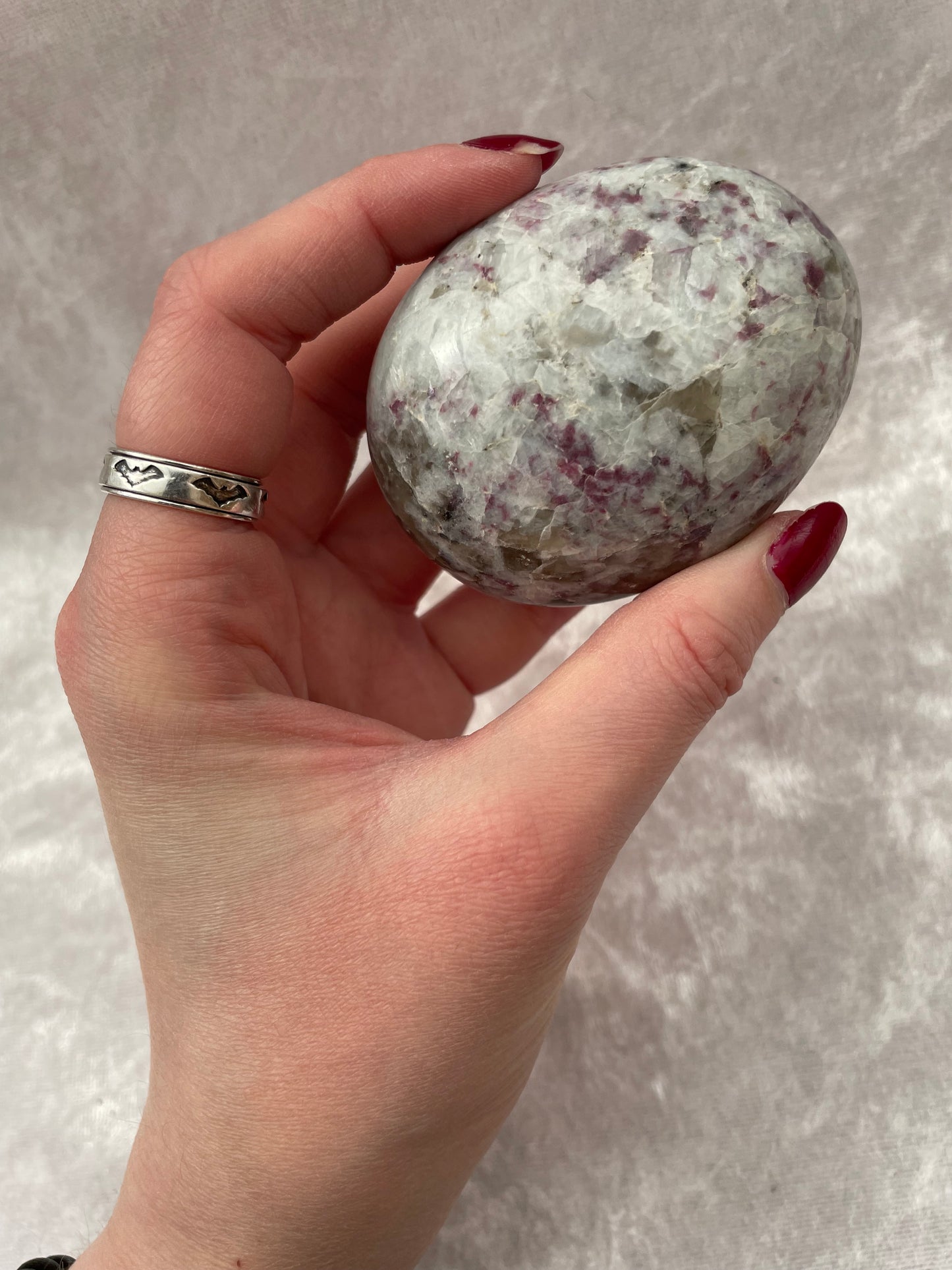 Large Pink Tourmaline In Quartz Palmstone Gallet