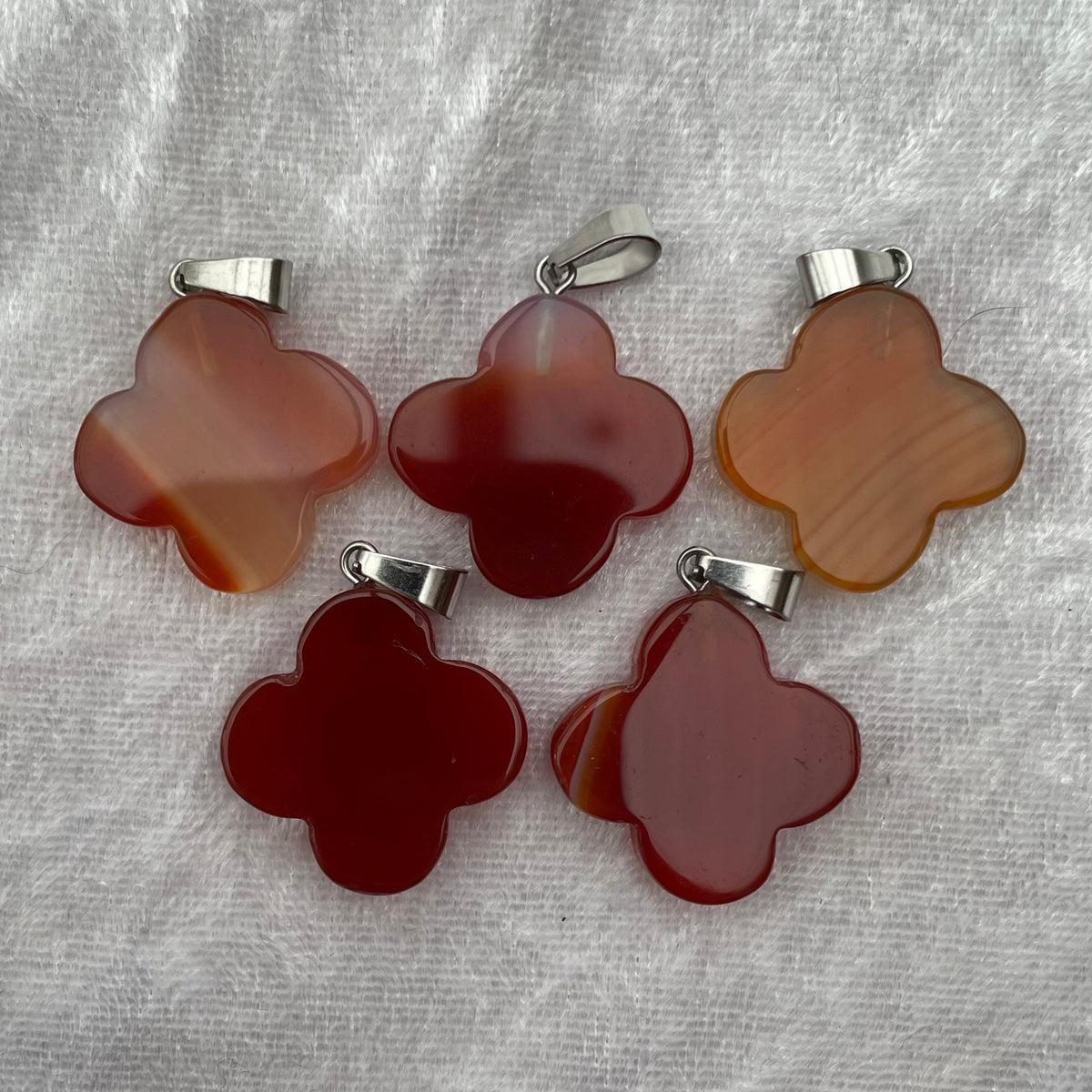 Carnelian Flower Pendants