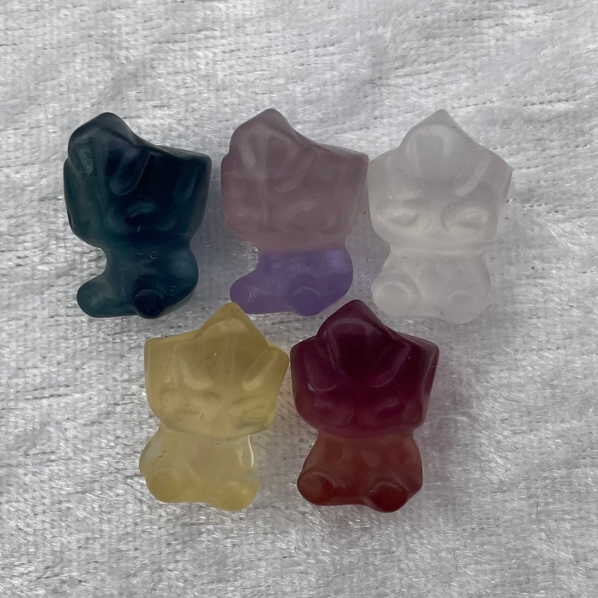 Mini Rainbow Fluorite Groot Carvings