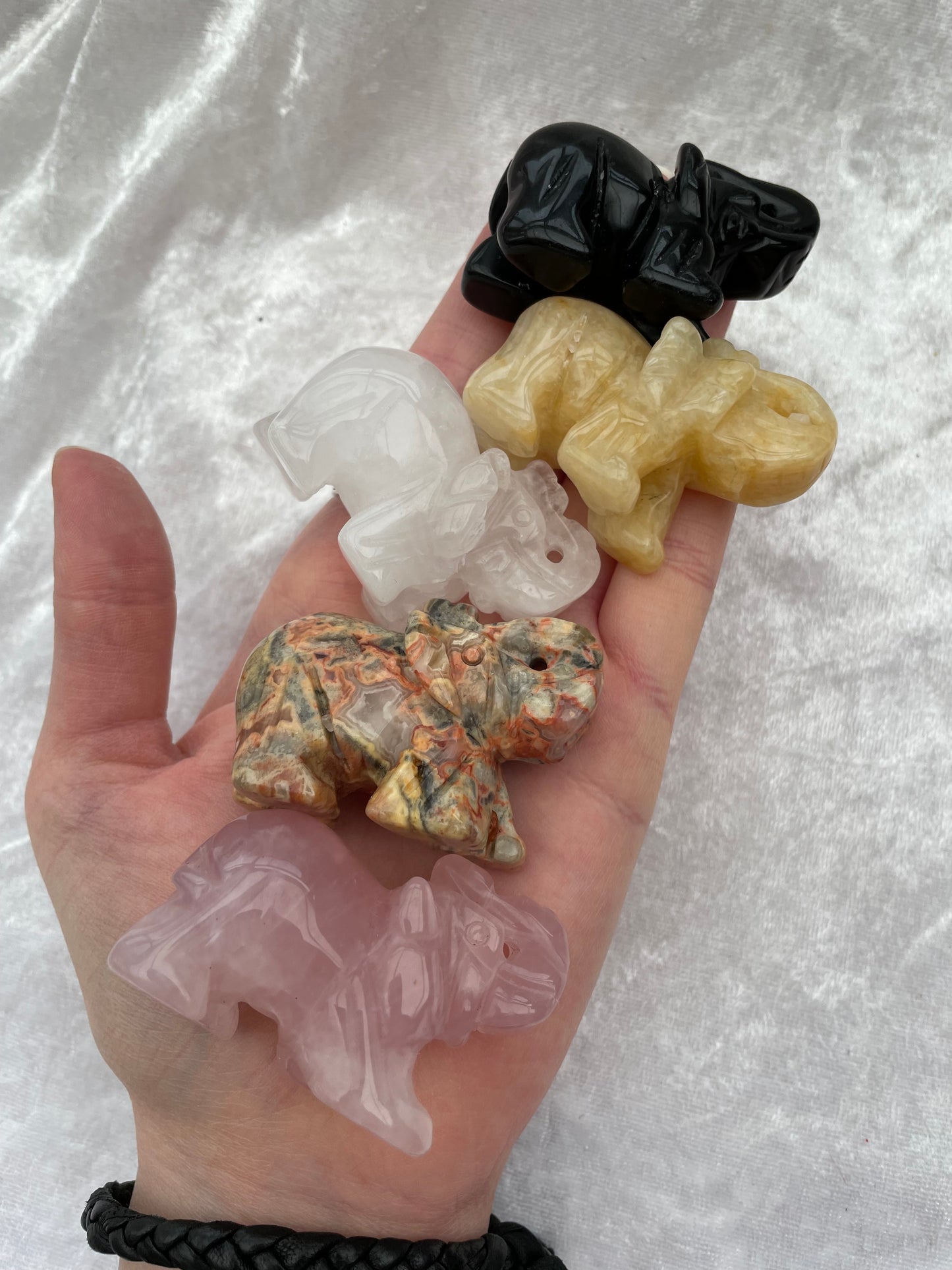 Crystal Elephant Carvings