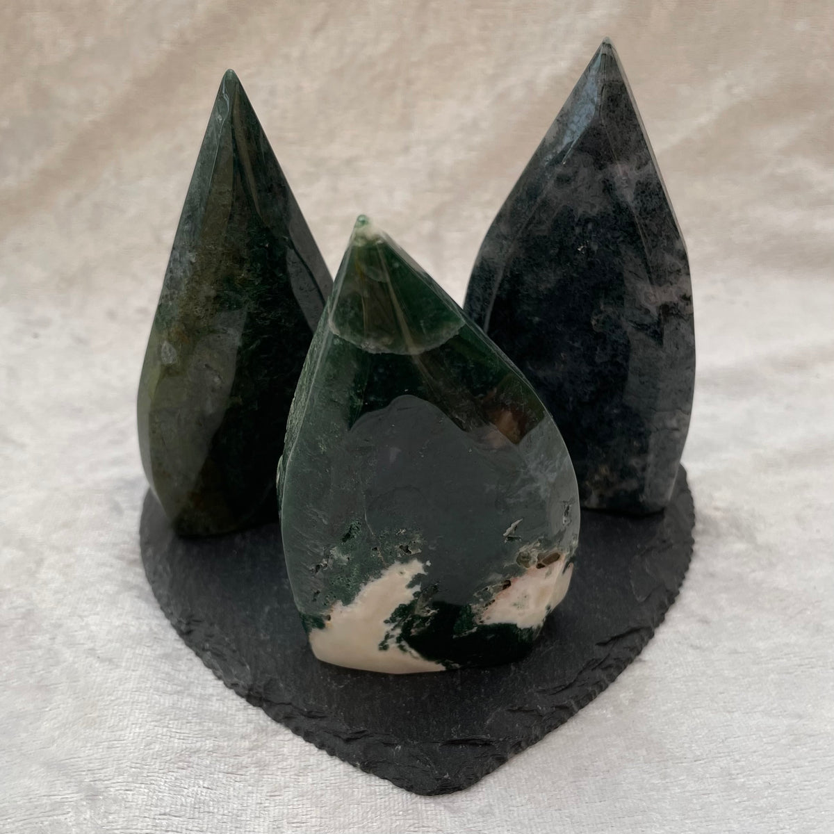 Moss Agate Flame Freeforms