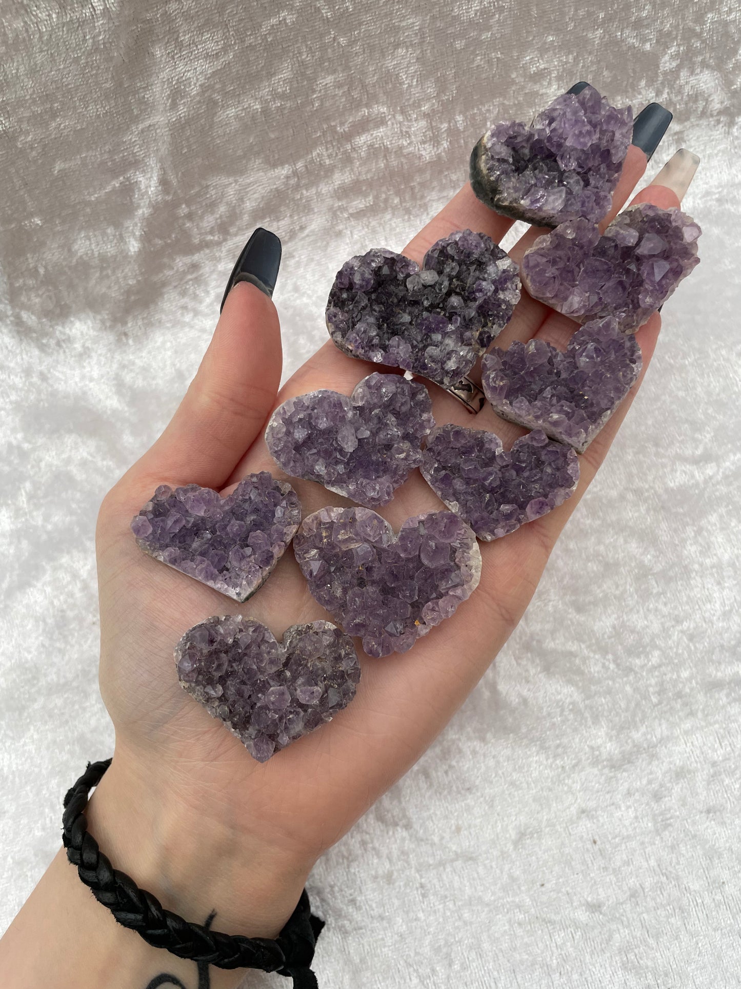 Amethyst Cluster Hearts