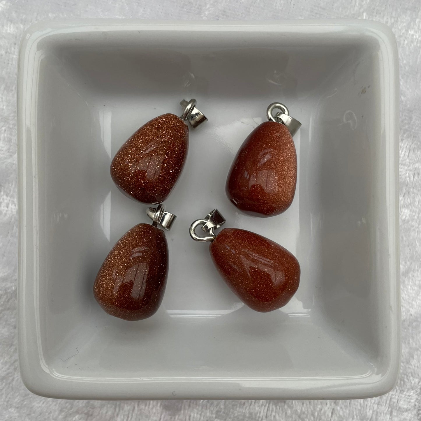 Goldstone Drop Pendants