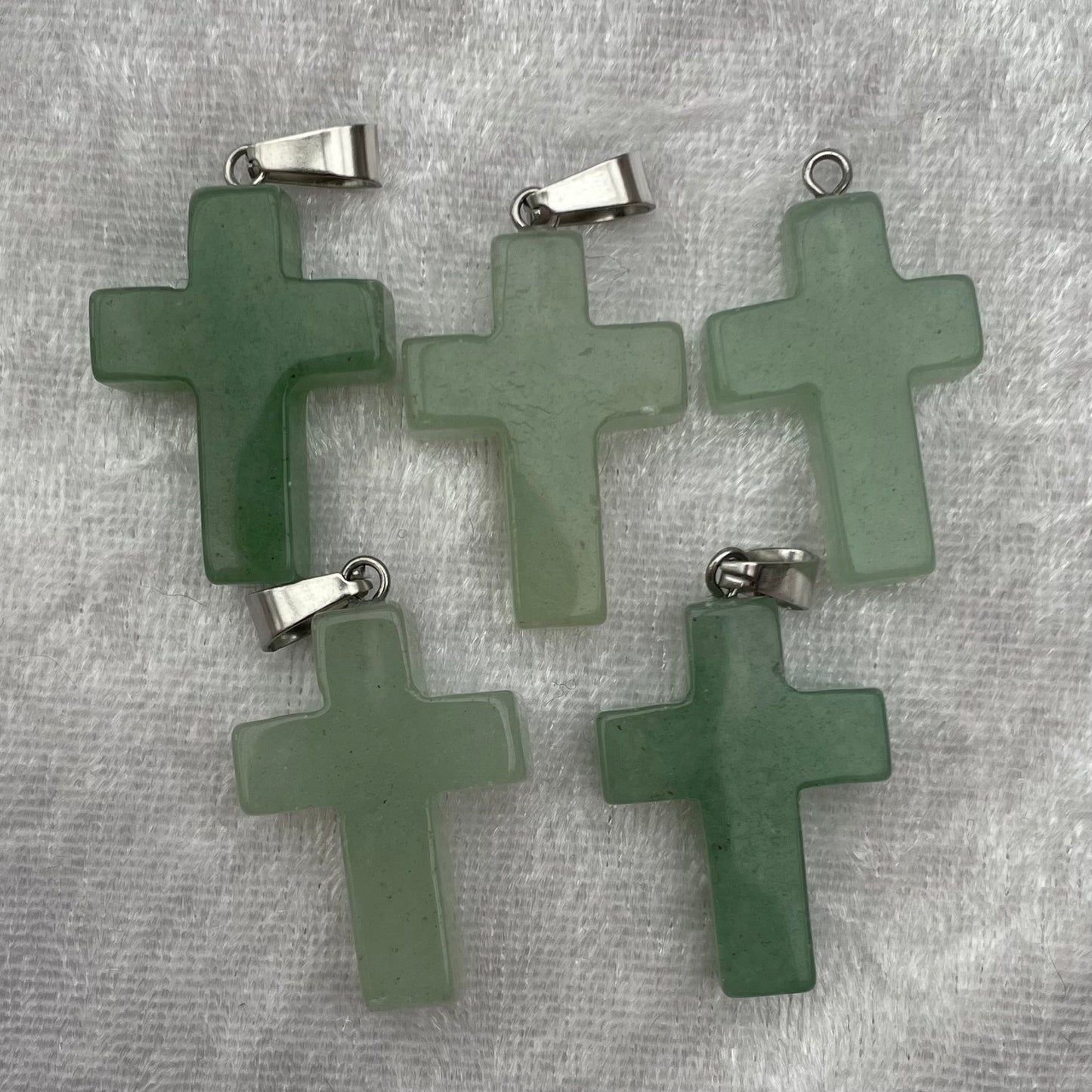 Green Aventurine Cross Pendants