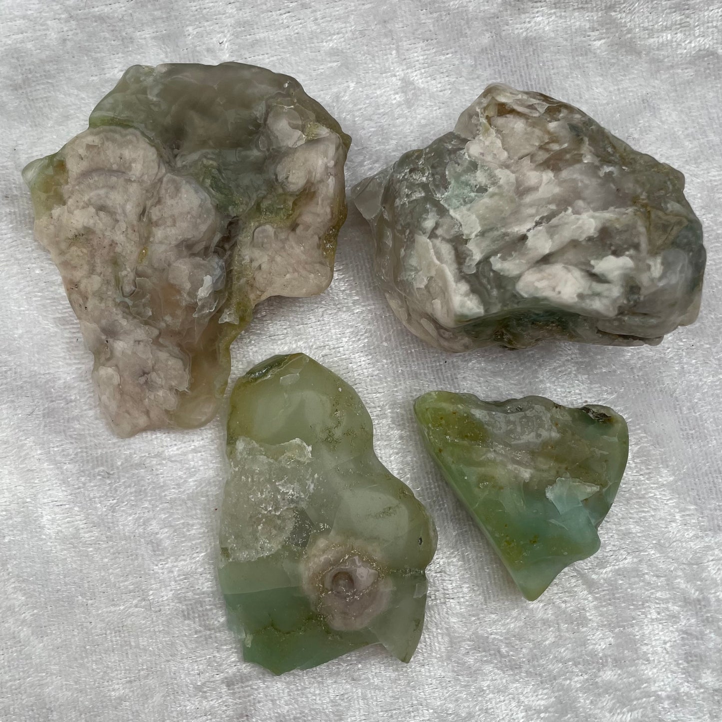 Half Tumbled Green Blossom Agate