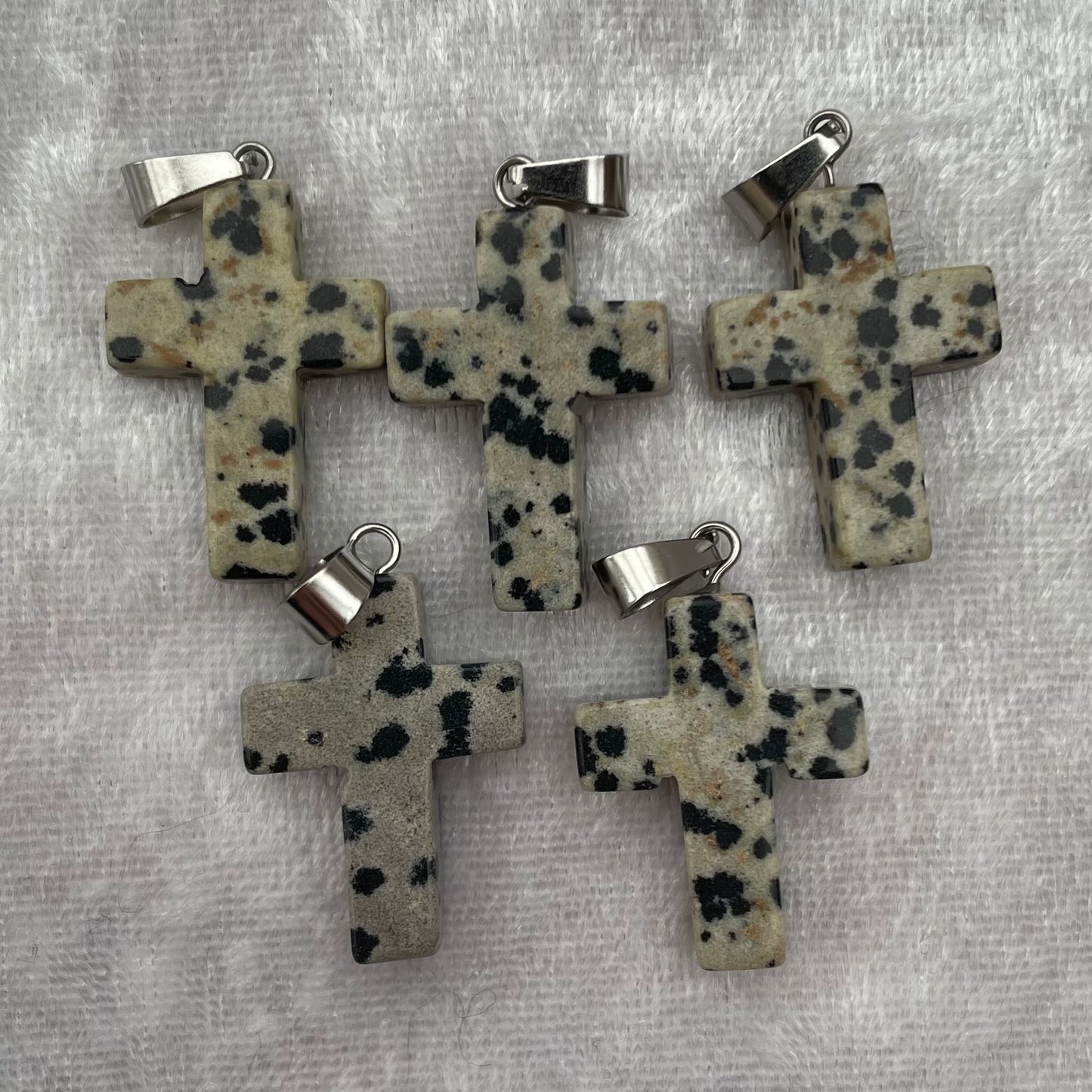 Dalmatian Jasper Cross Pendants