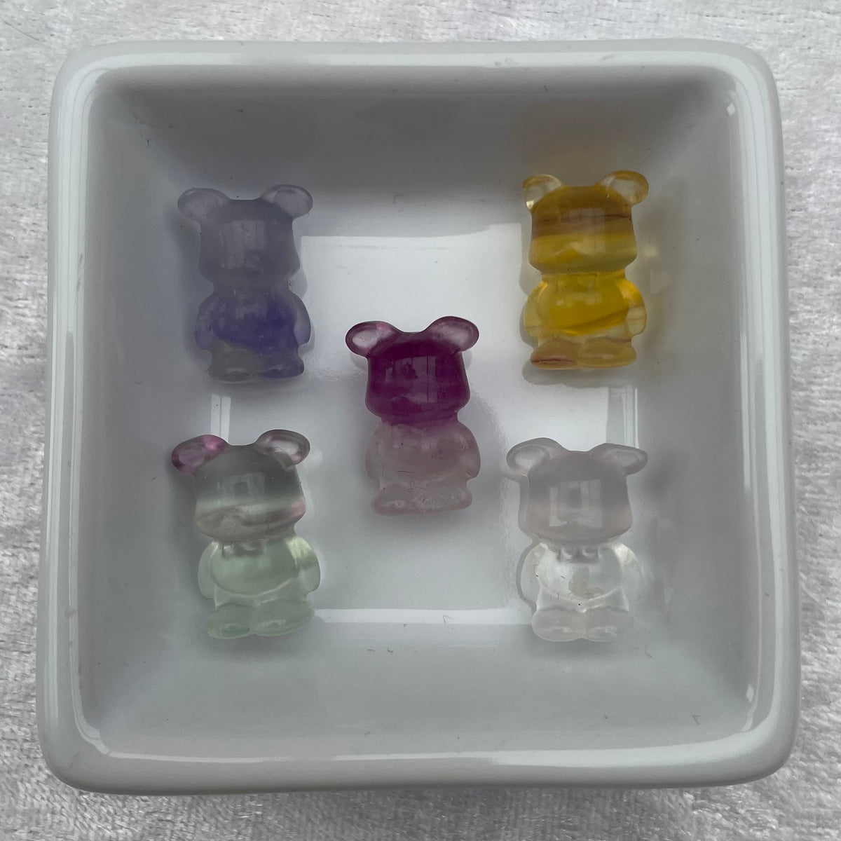 Mini Rainbow Fluorite Mouse Carvings