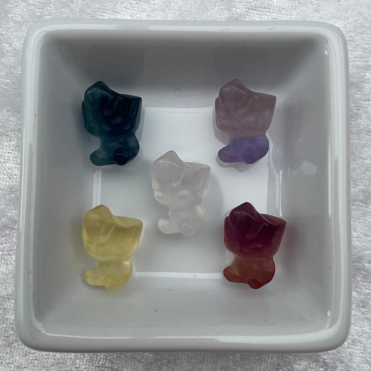 Mini Rainbow Fluorite Groot Carvings