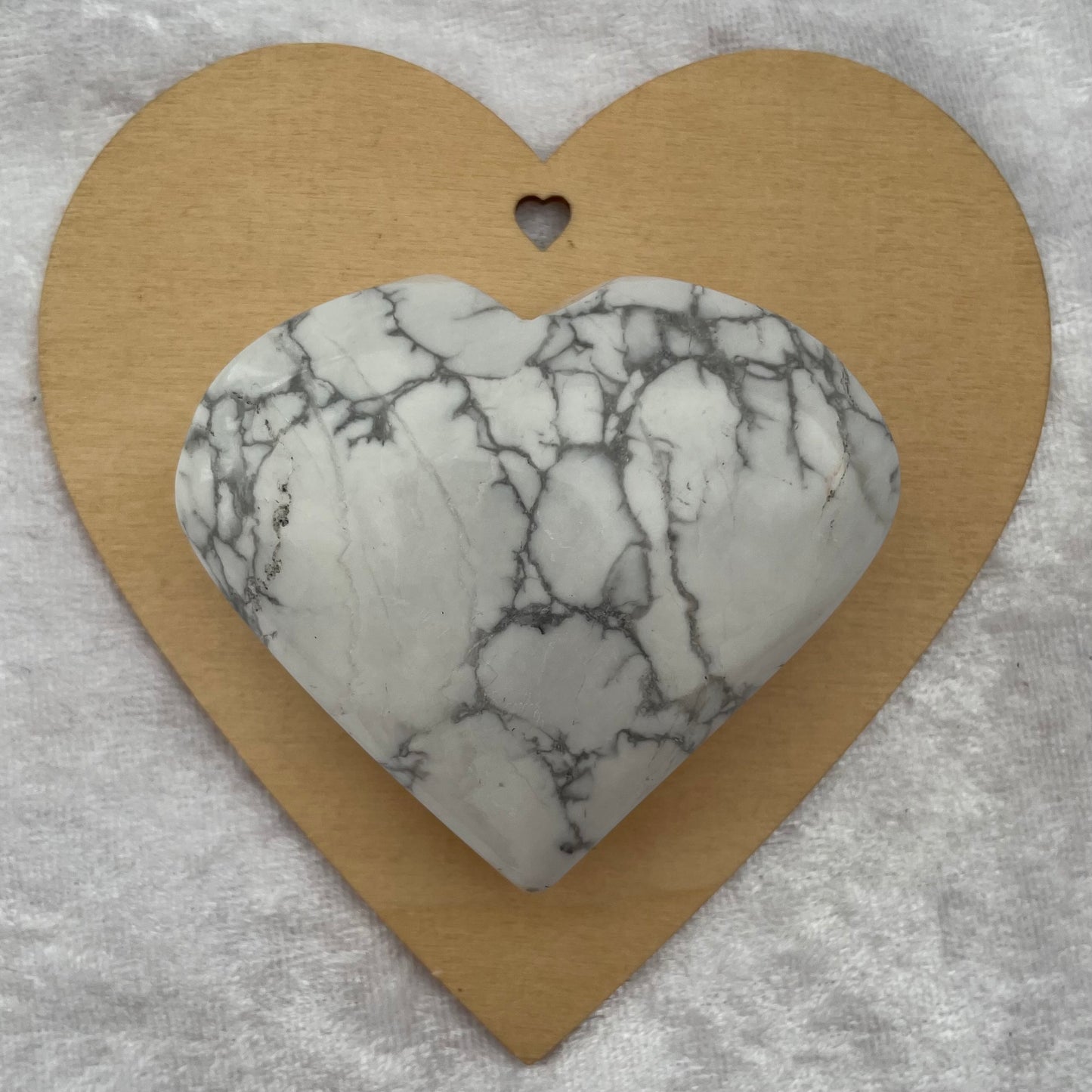 White Howlite Heart