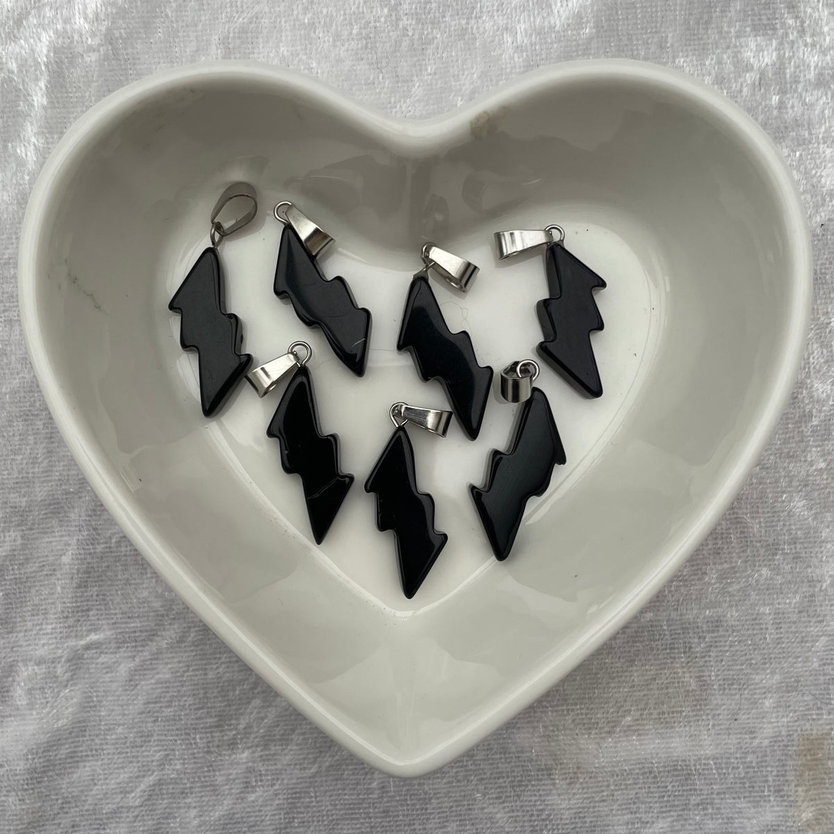 Black Obsidian Lightning Pendants