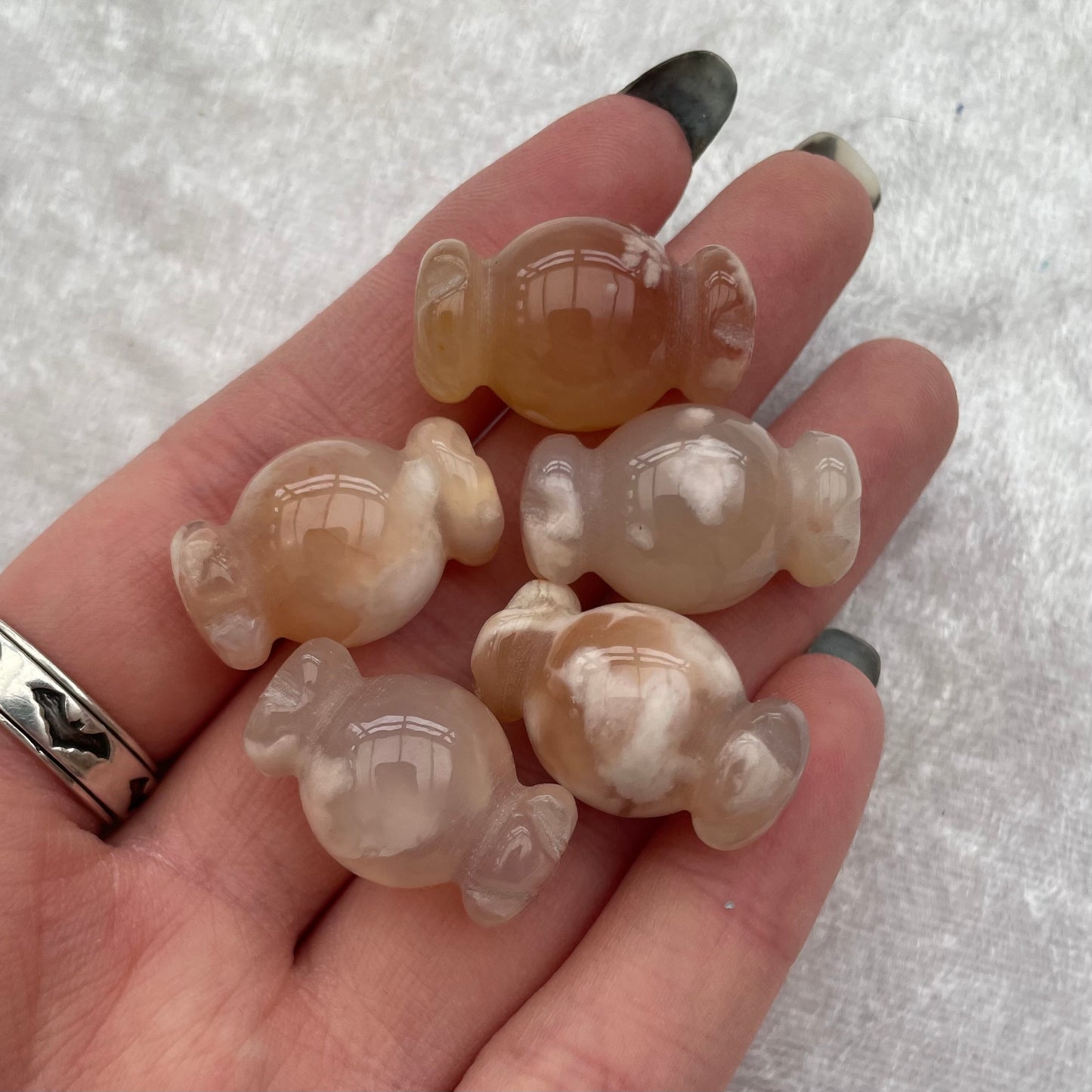 Blossom Agate Sweet Carvings