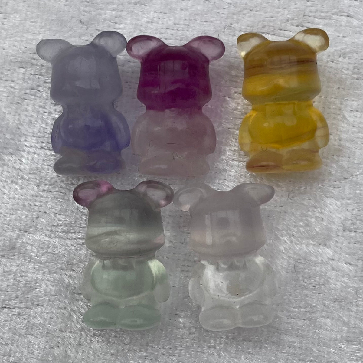 Mini Rainbow Fluorite Mouse Carvings