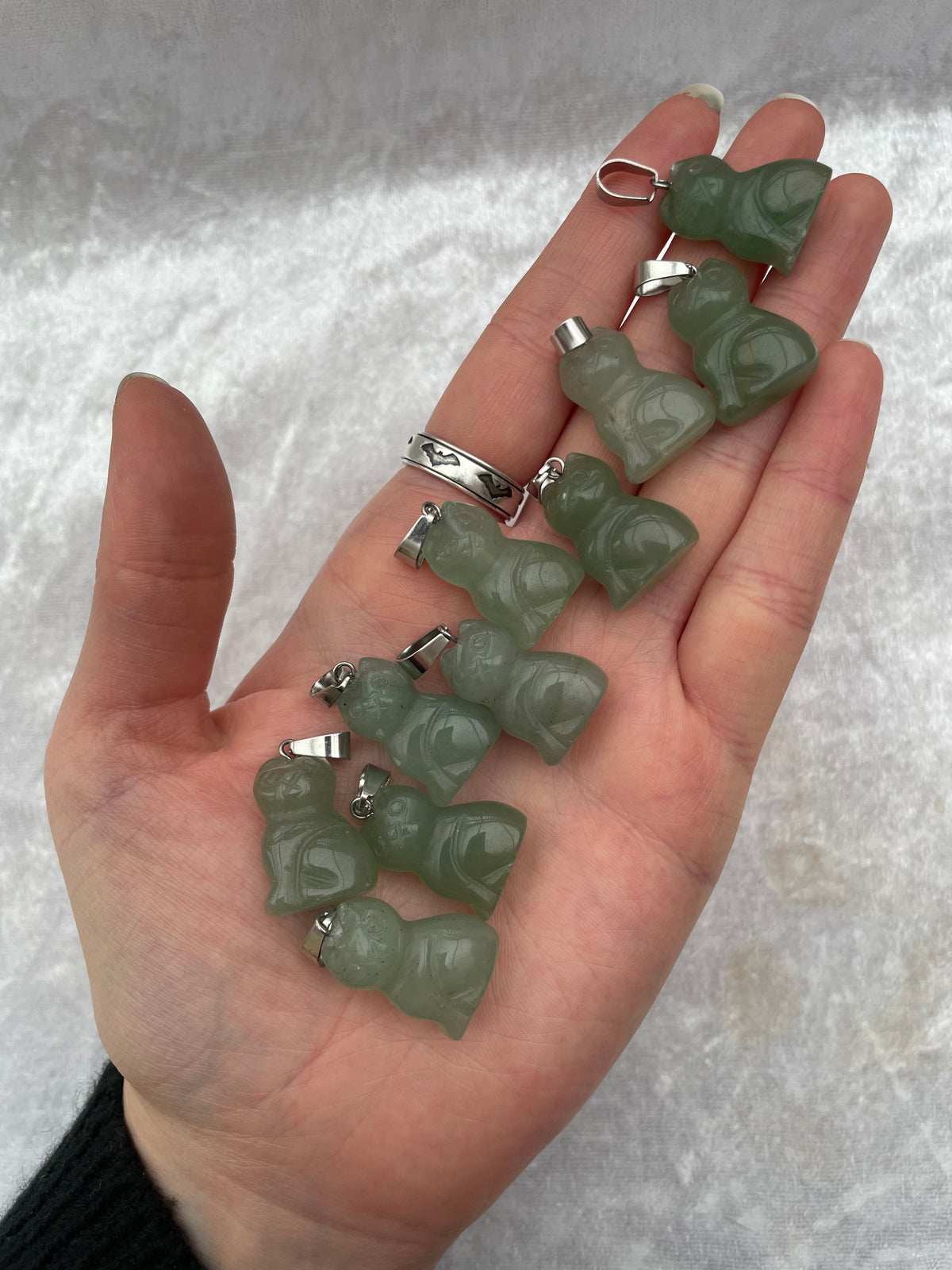 Green Aventurine Cat Pendants