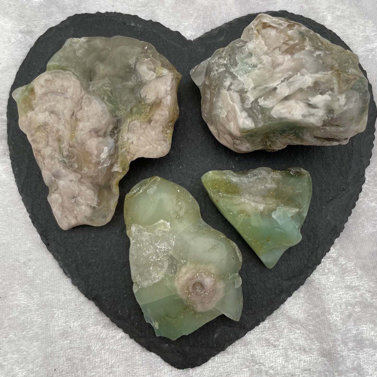 Half Tumbled Green Blossom Agate