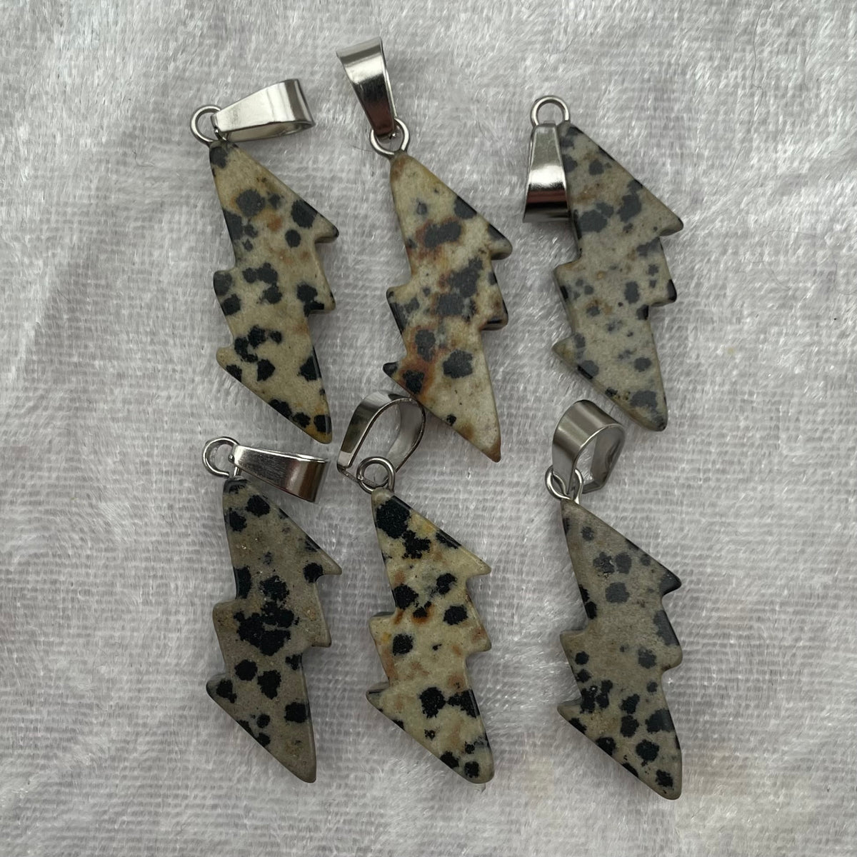 Dalmatian Jasper Lightning Pendants