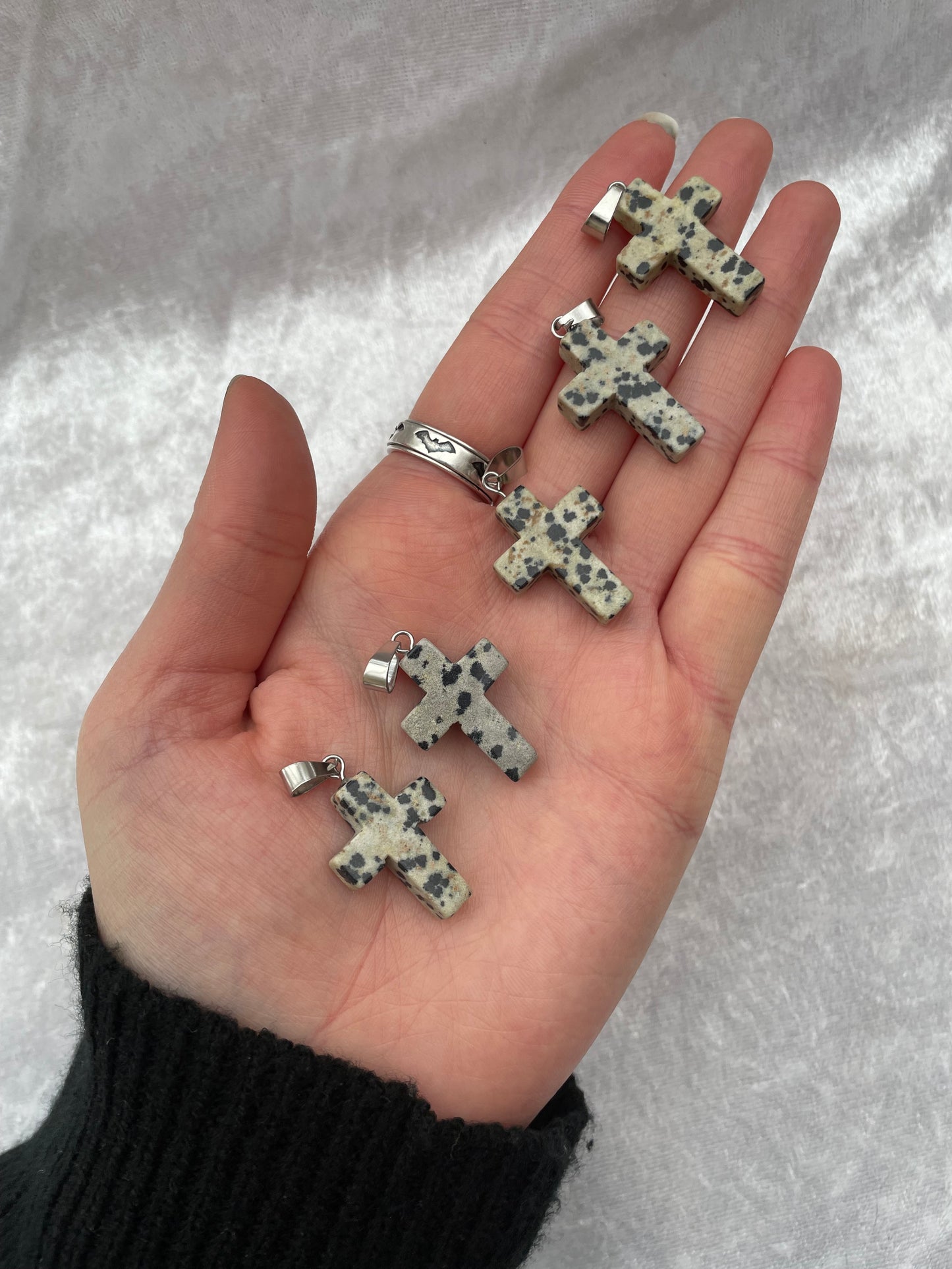 Dalmatian Jasper Cross Pendants