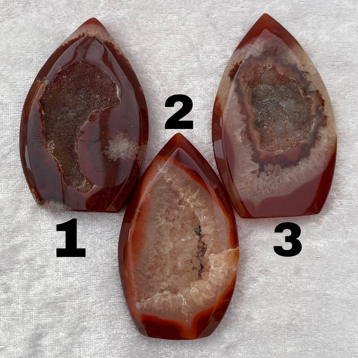 Carnelian Druzy Flame Freeforms
