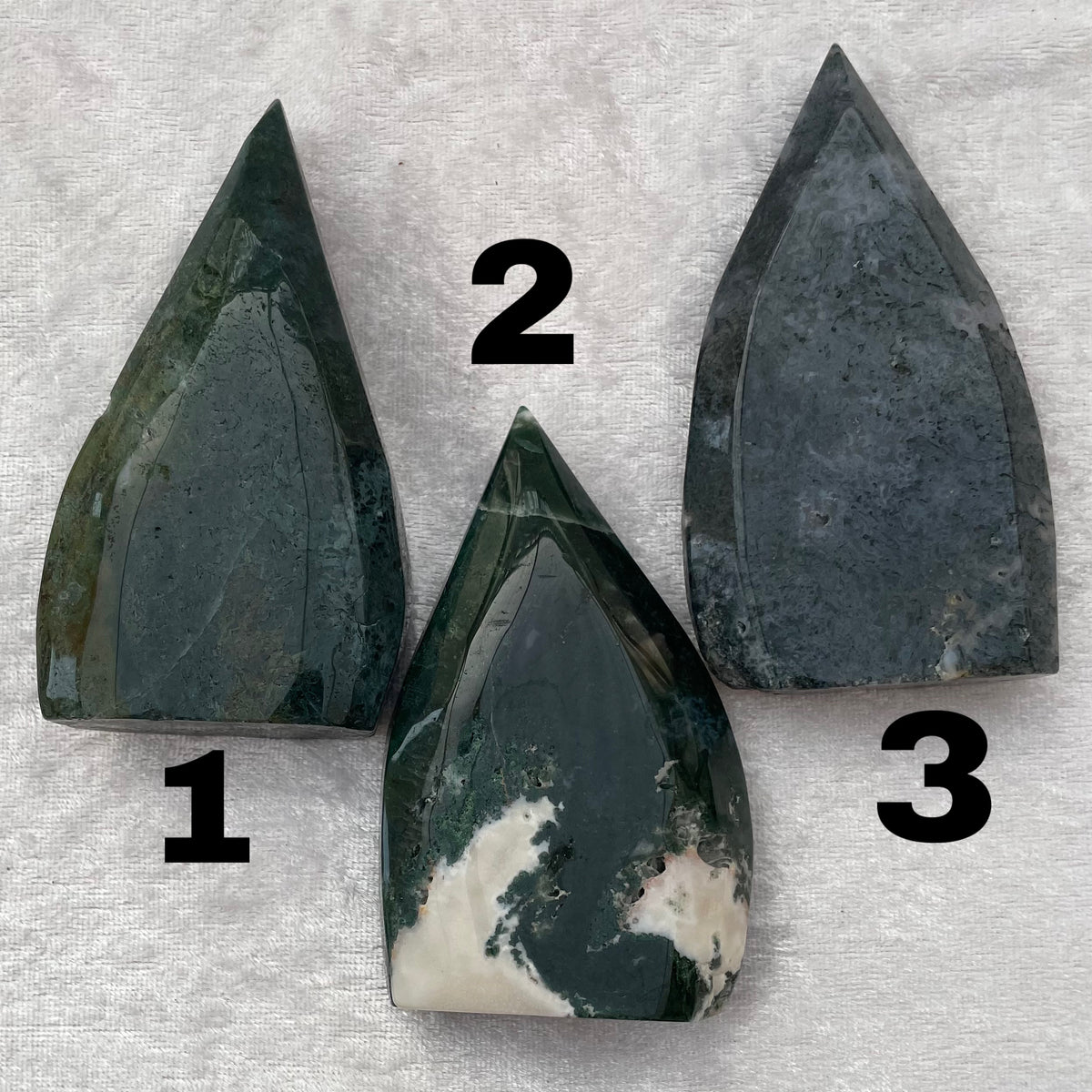 Moss Agate Flame Freeforms