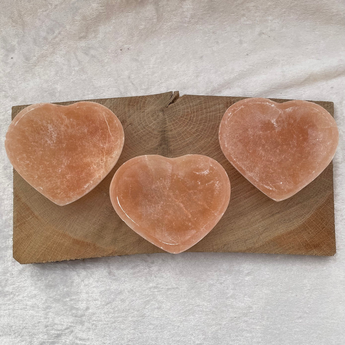 Orange Selenite Heart Bowls