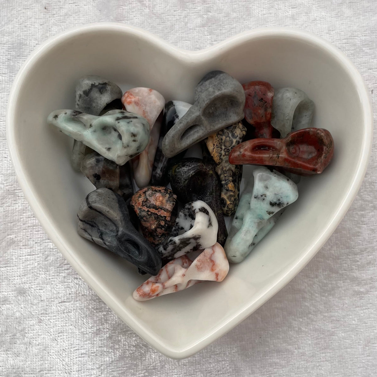 Mini Crystal Bird Skull Carvings