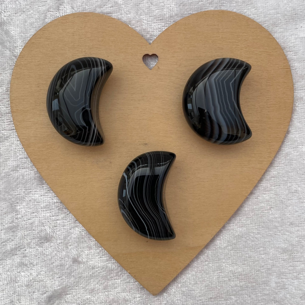 Mini Black Agate Moons