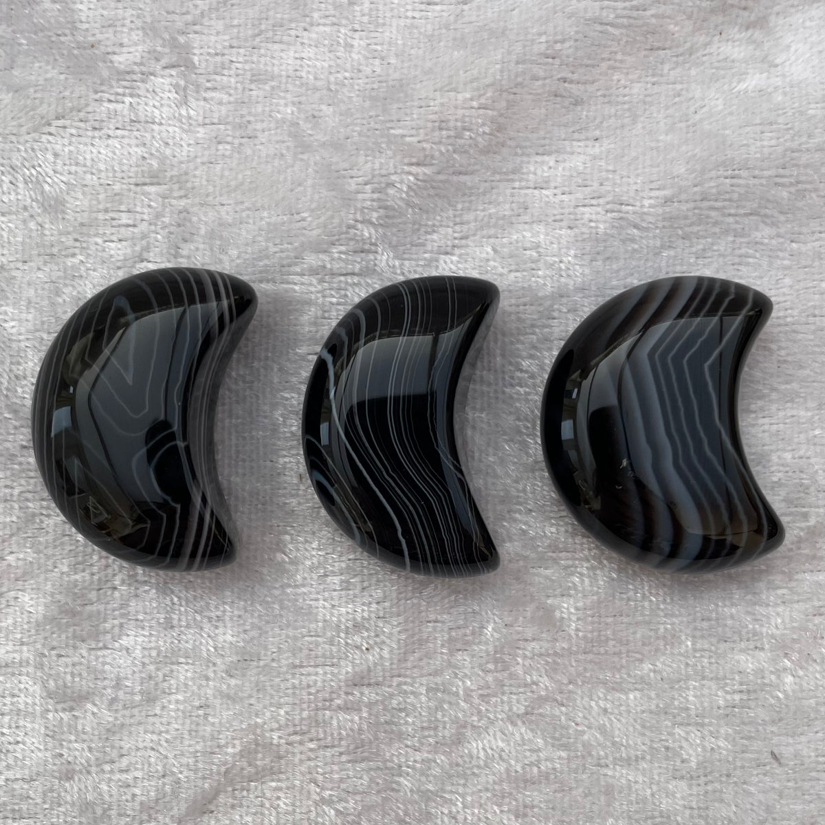 Mini Black Agate Moons