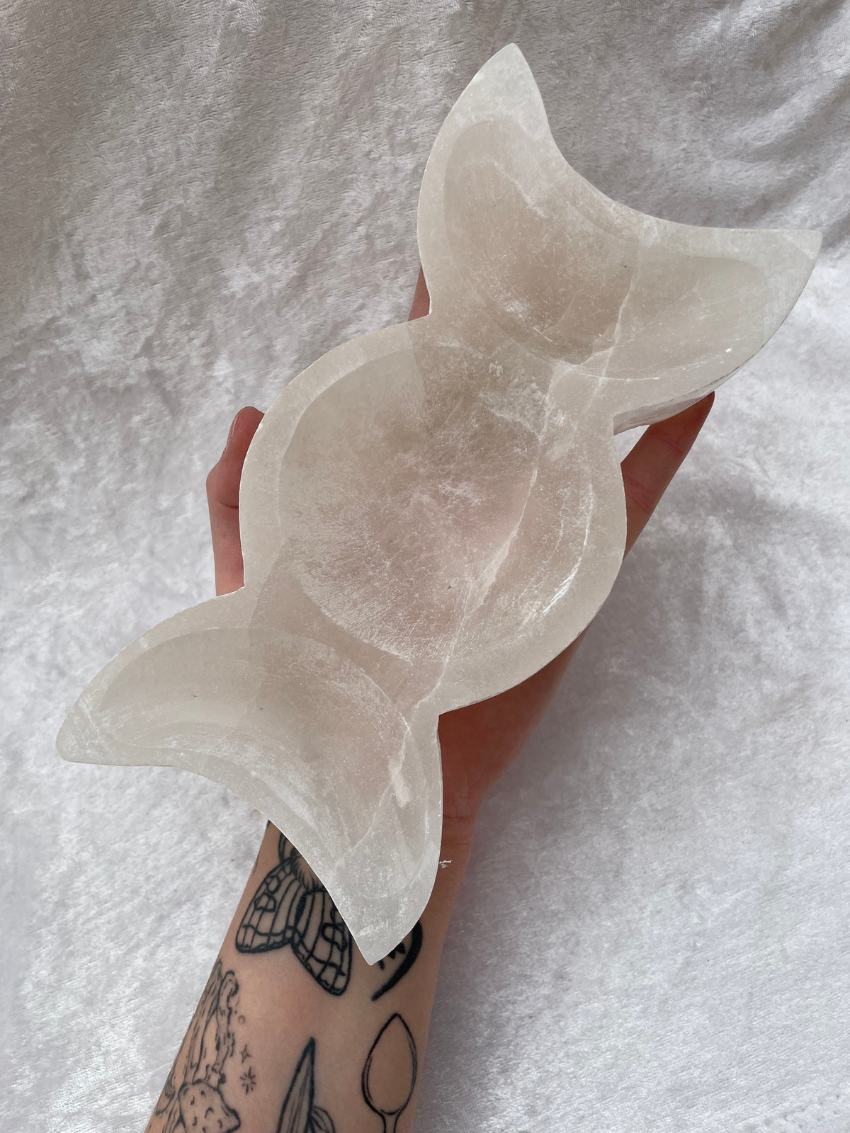 Selenite Triple Moon Bowl