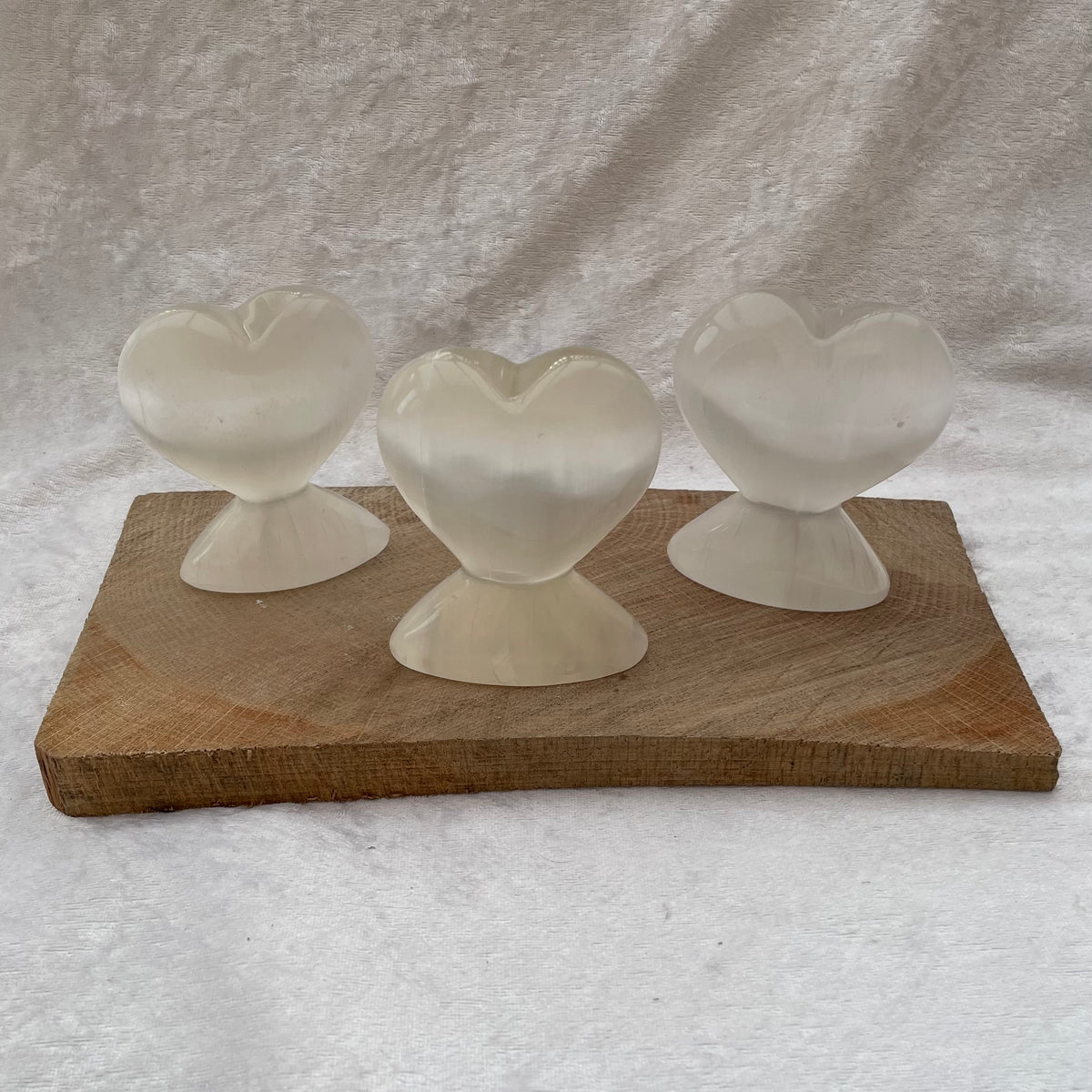Selenite Standing Heart Ornaments